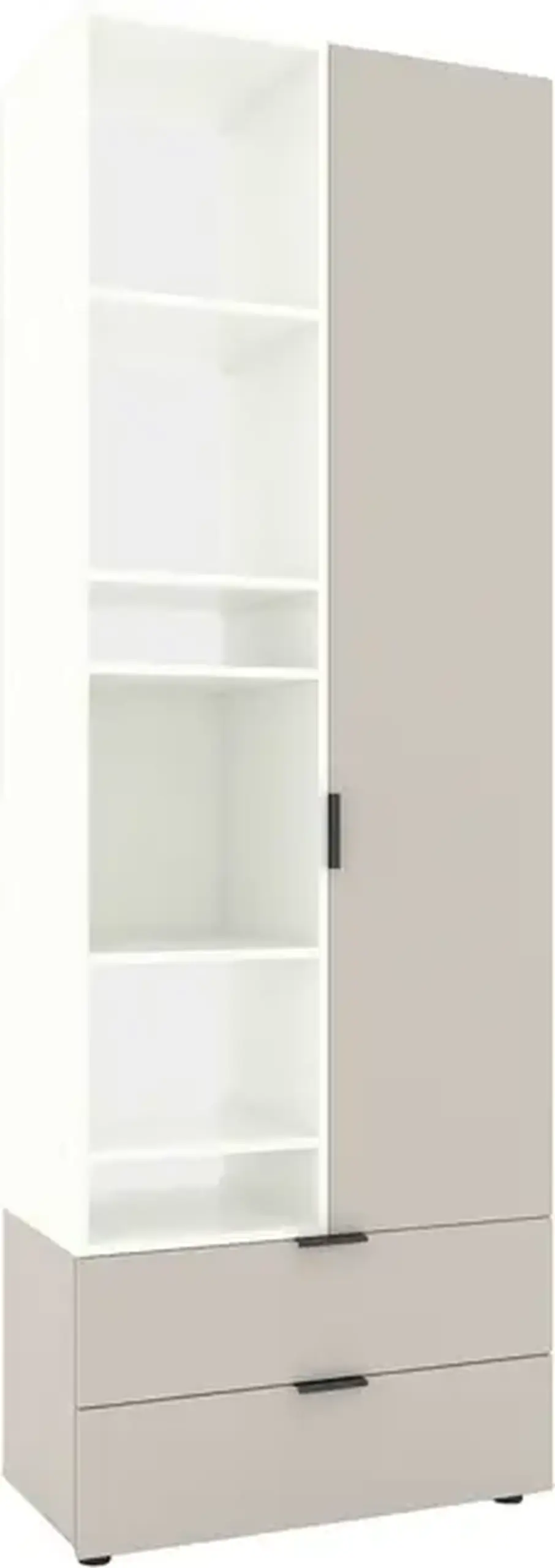 Dulap cu usi batante Nex Home A001L, 800x420x2300 mm, White Snow/Cashmere