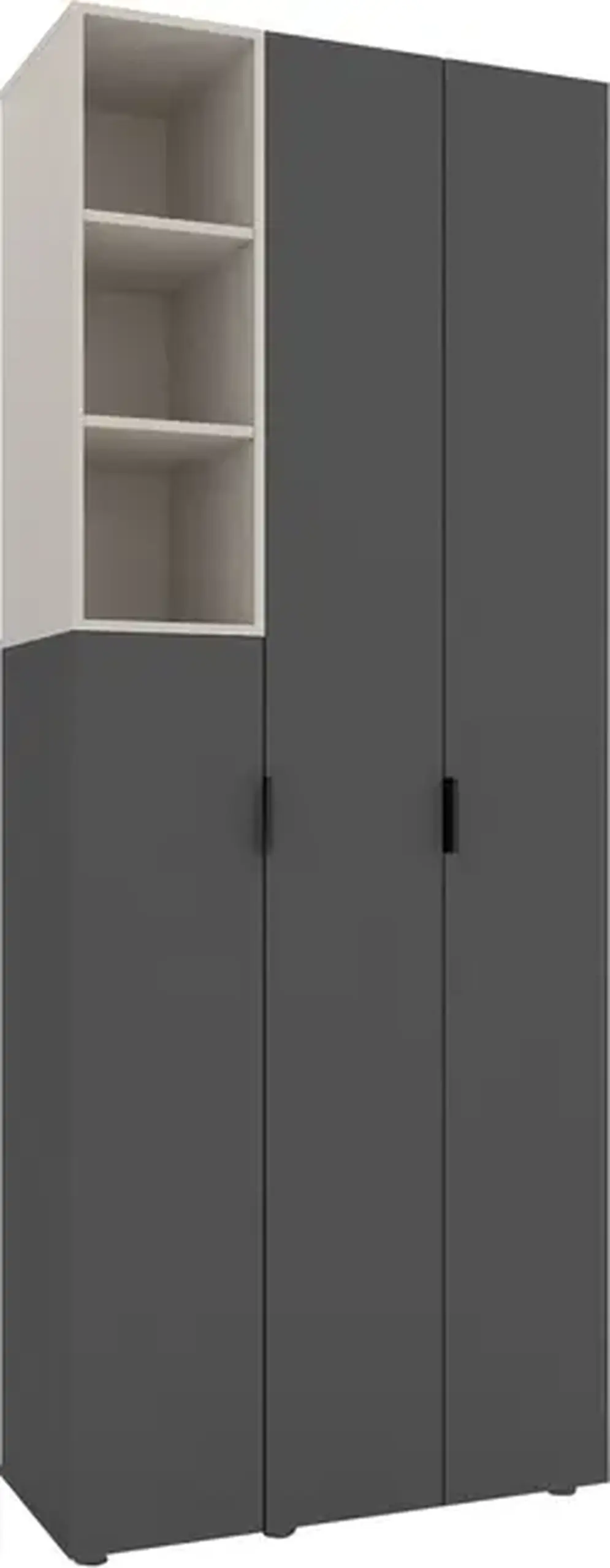 Dulap cu usi batante Nex Home A003L, 900x420x2300 mm, Anthracit/Cashmere