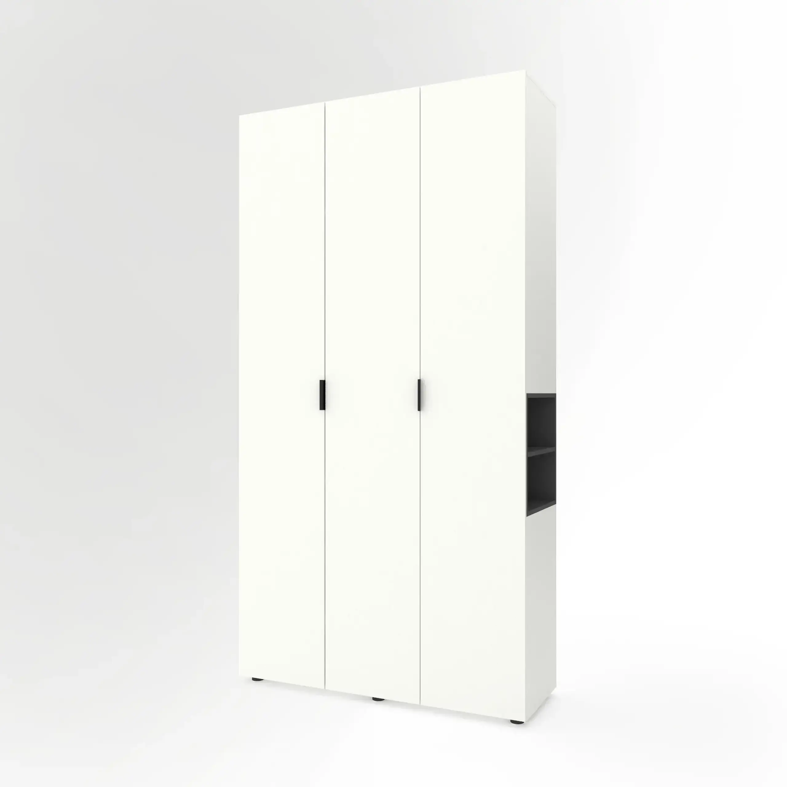 Dulap cu usi batante Nex Home A015R, 1200x420x2300 mm, White Snow-Anthracite
