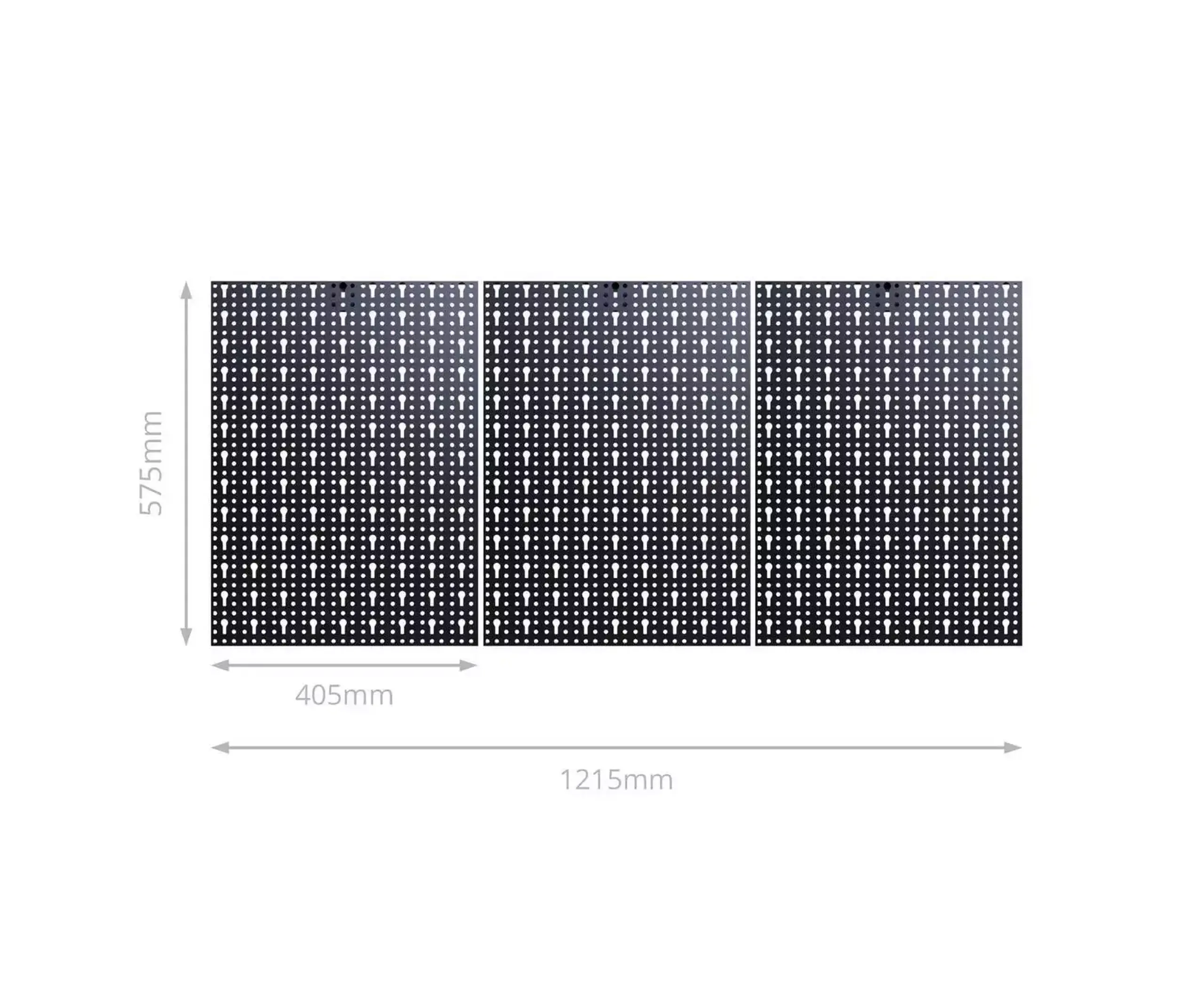Panou metalic perforat pentru unelte NEX 1215x575x15 mm, Antracit