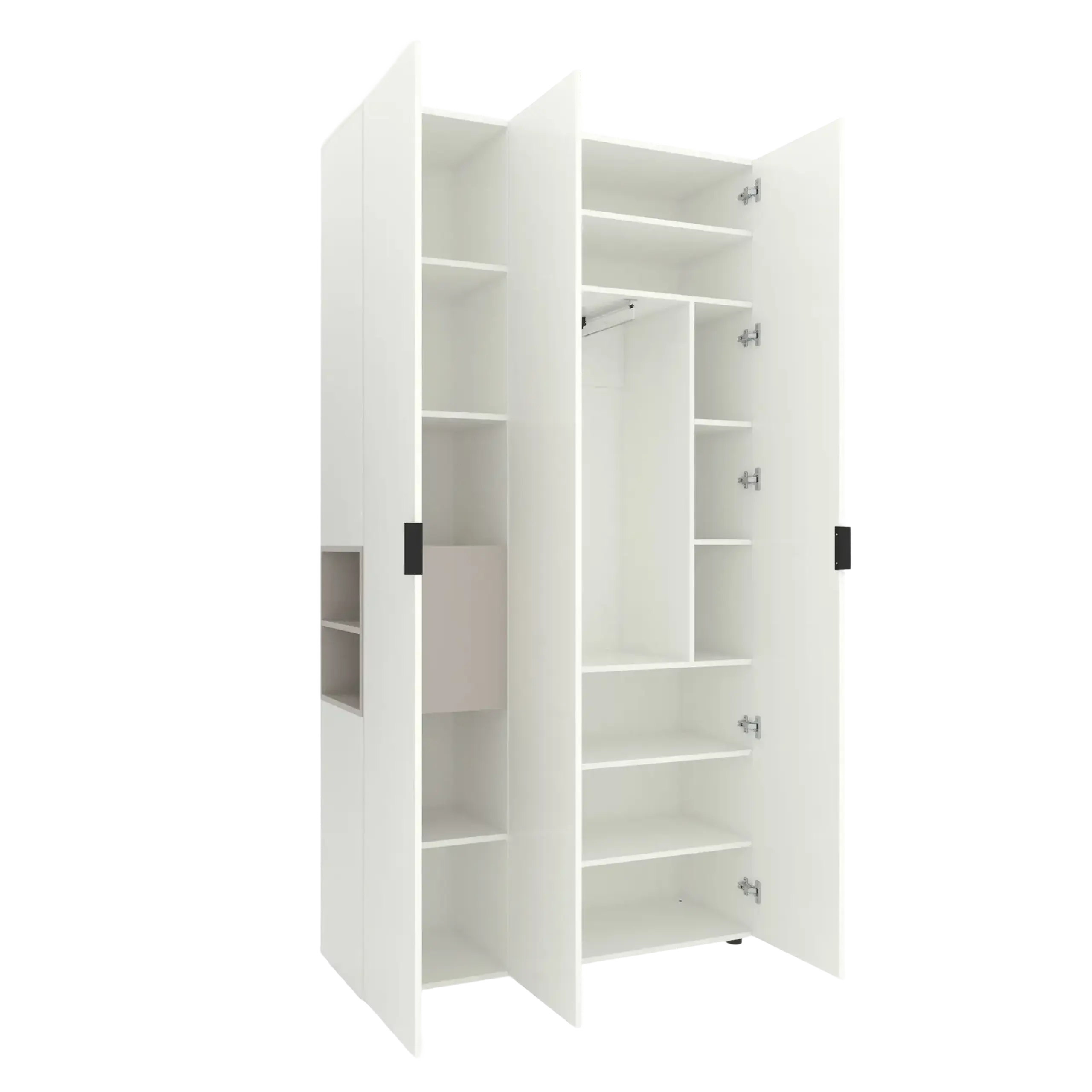 Dulap cu usi batante Nex Home A015L, 1200x420x2300 mm, White Snow/Cashmere