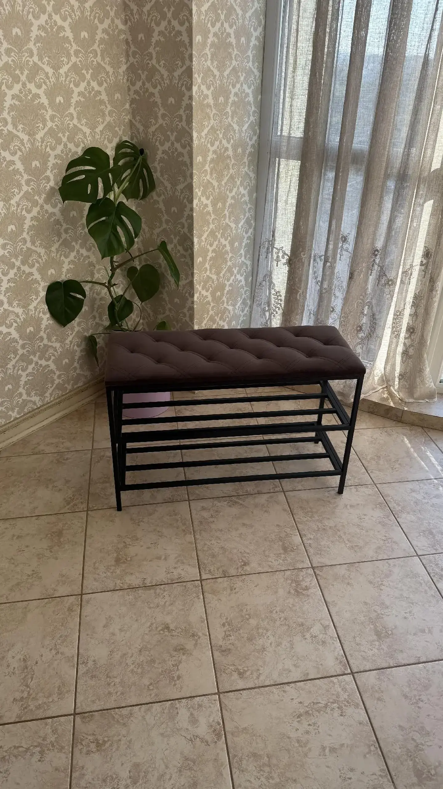 Pantofar cu 3 nivele Nex Home, metal, sarcina 150 kg, 100x32x52 cm, 19 Cafeniu