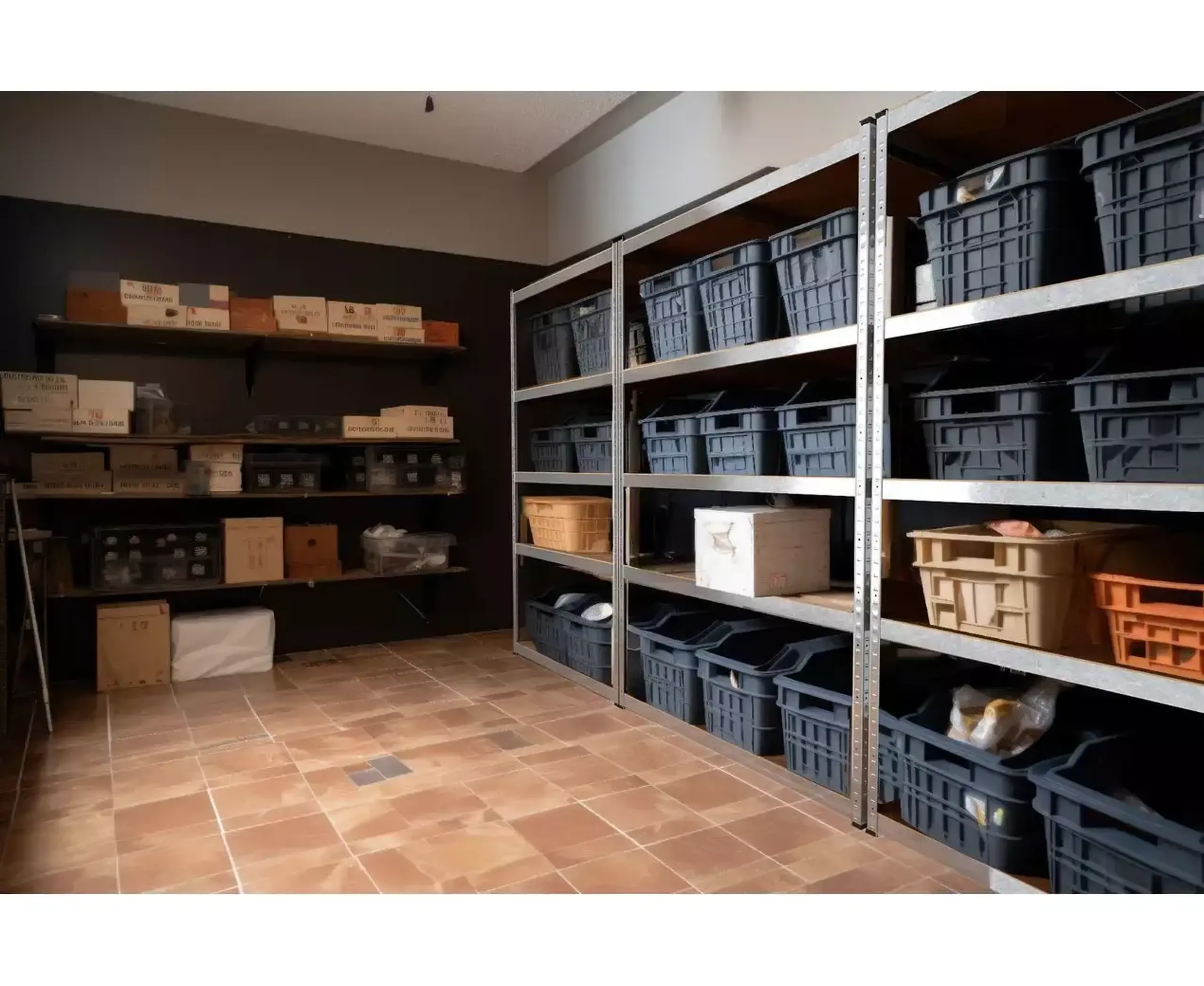 Raft metalic de depozitare Nex Budget 1800x600x400 mm, 5 rafturi MDF, galvanizat