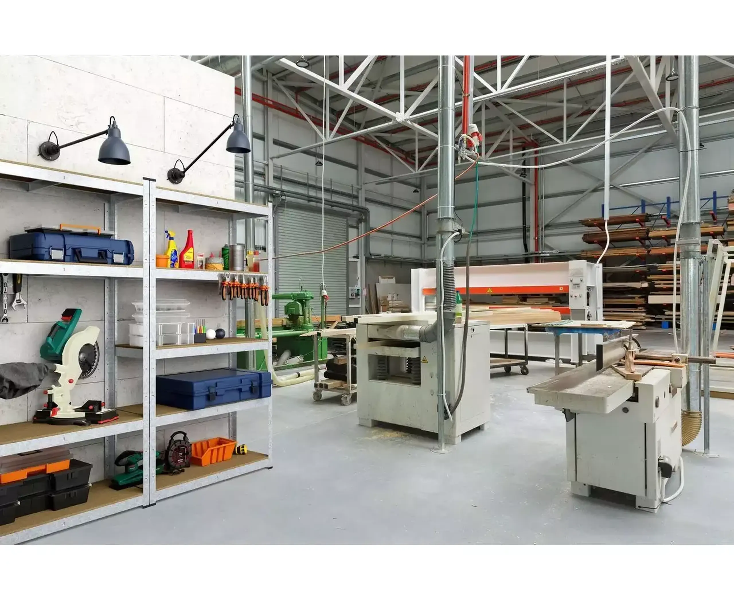Raft metalic de depozitare Nex Budget 1800x600x400 mm, 5 rafturi MDF, galvanizat