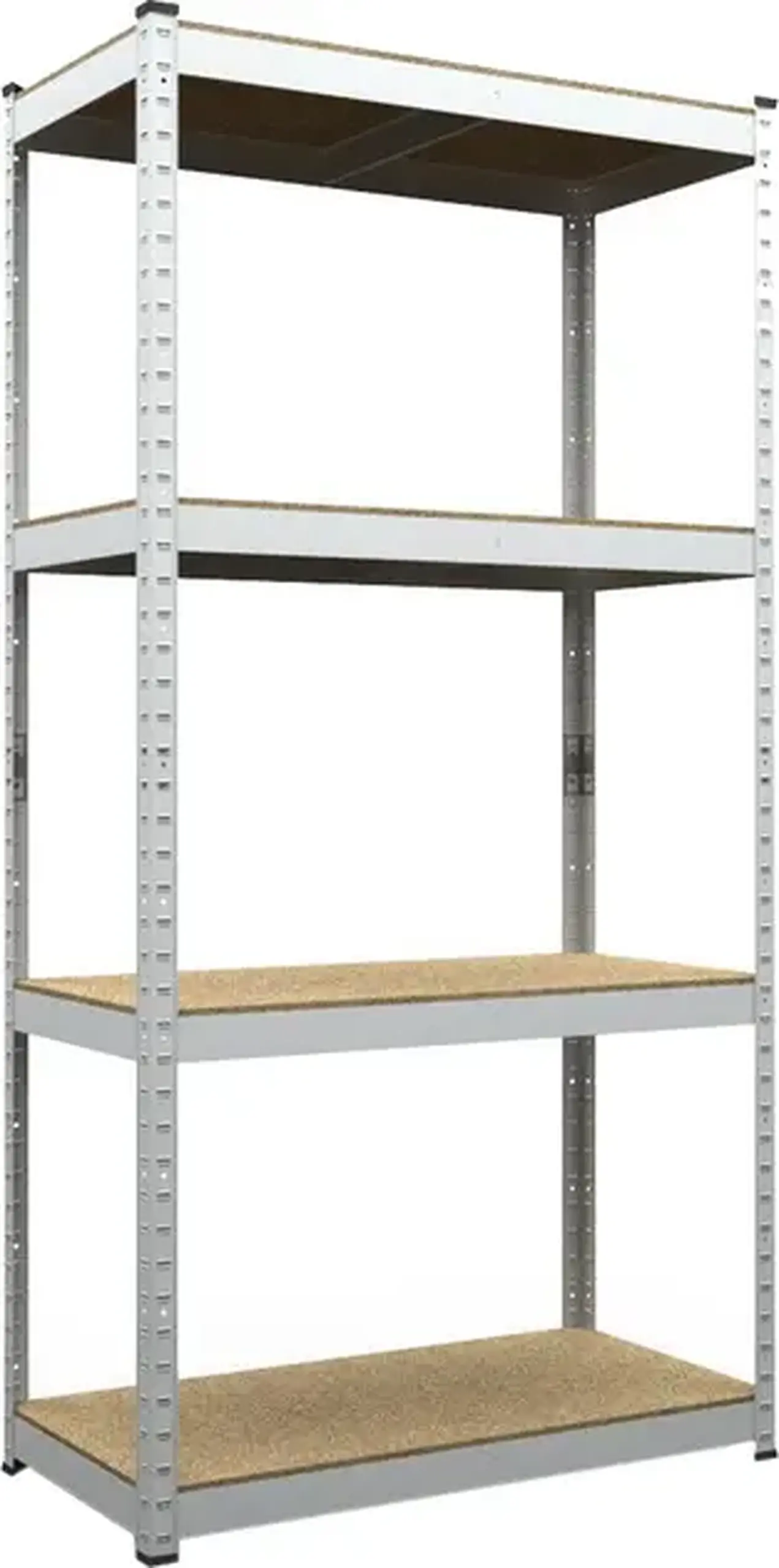 Raft metalic de depozitare Nex Budget 1600x800x400 mm, 4 rafturi MDF, galvanizat