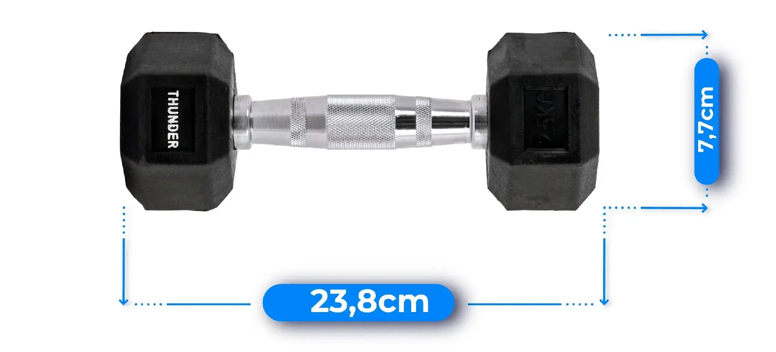 Gantera HEXAGONAL DUMBBELLS Thunder 2,5KG