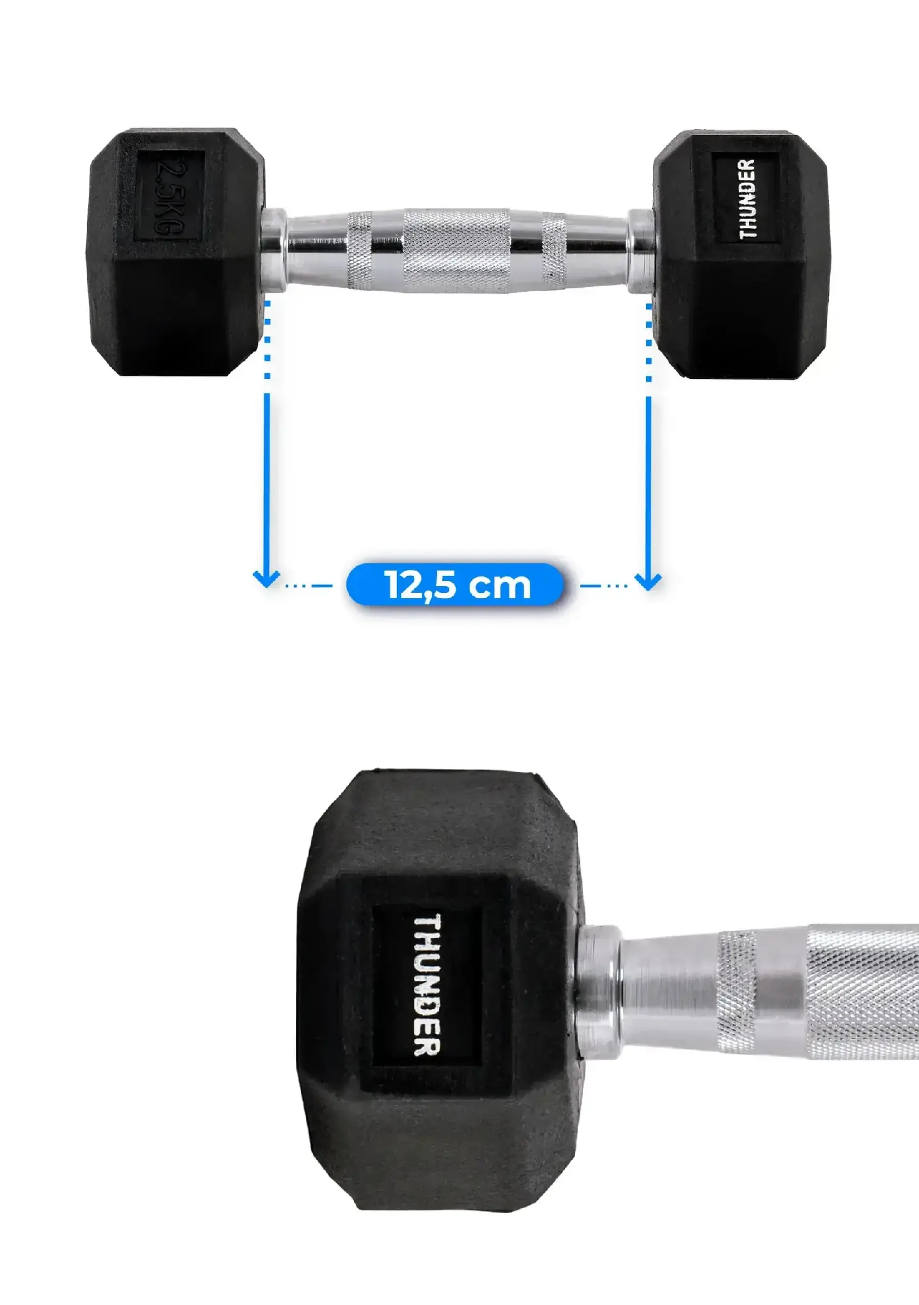 Gantera HEXAGONAL DUMBBELLS Thunder 2,5KG