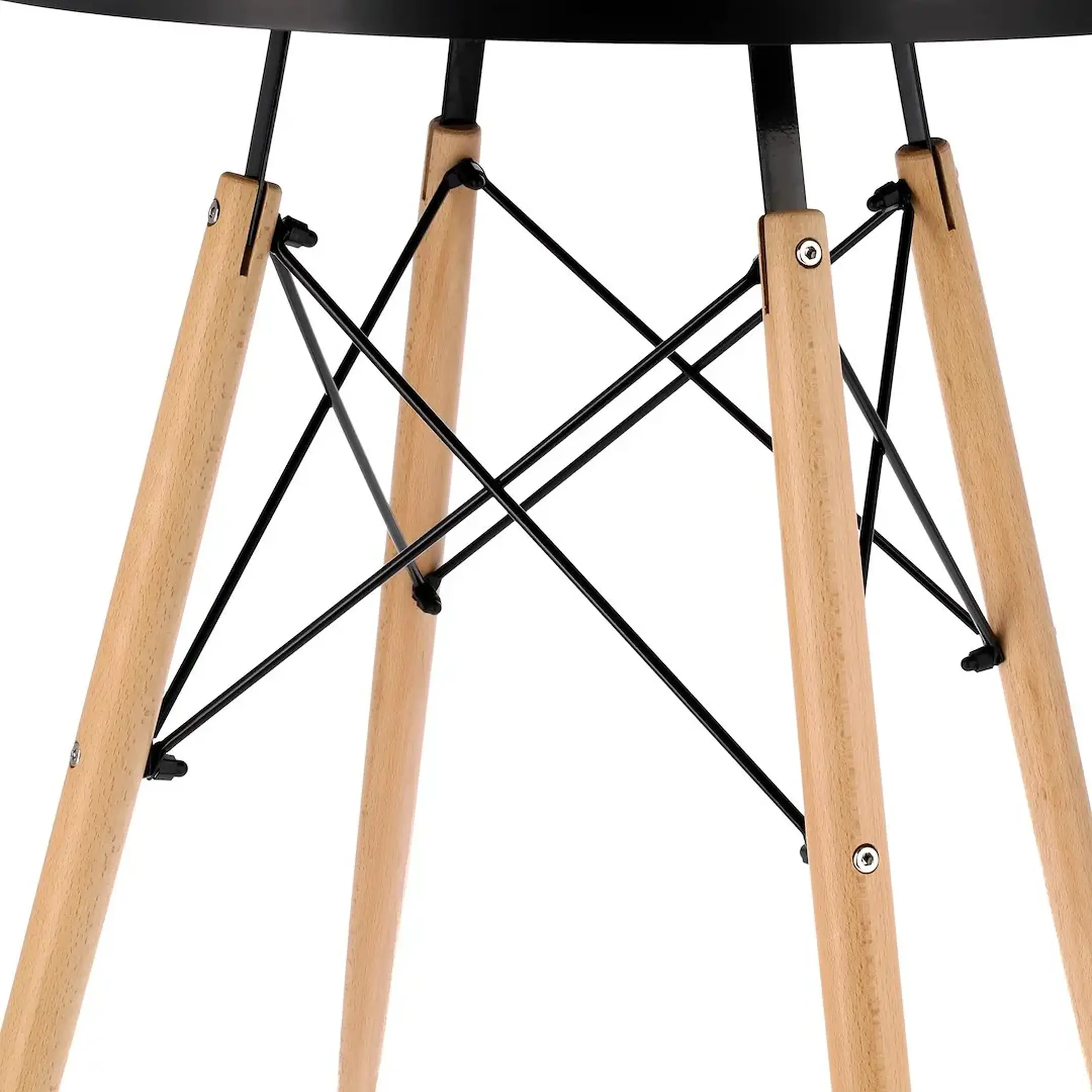 Masa rotunda moderna Jumi, MDF, 60x60x74cm, stil scandinav,Oak Artisan/Negru