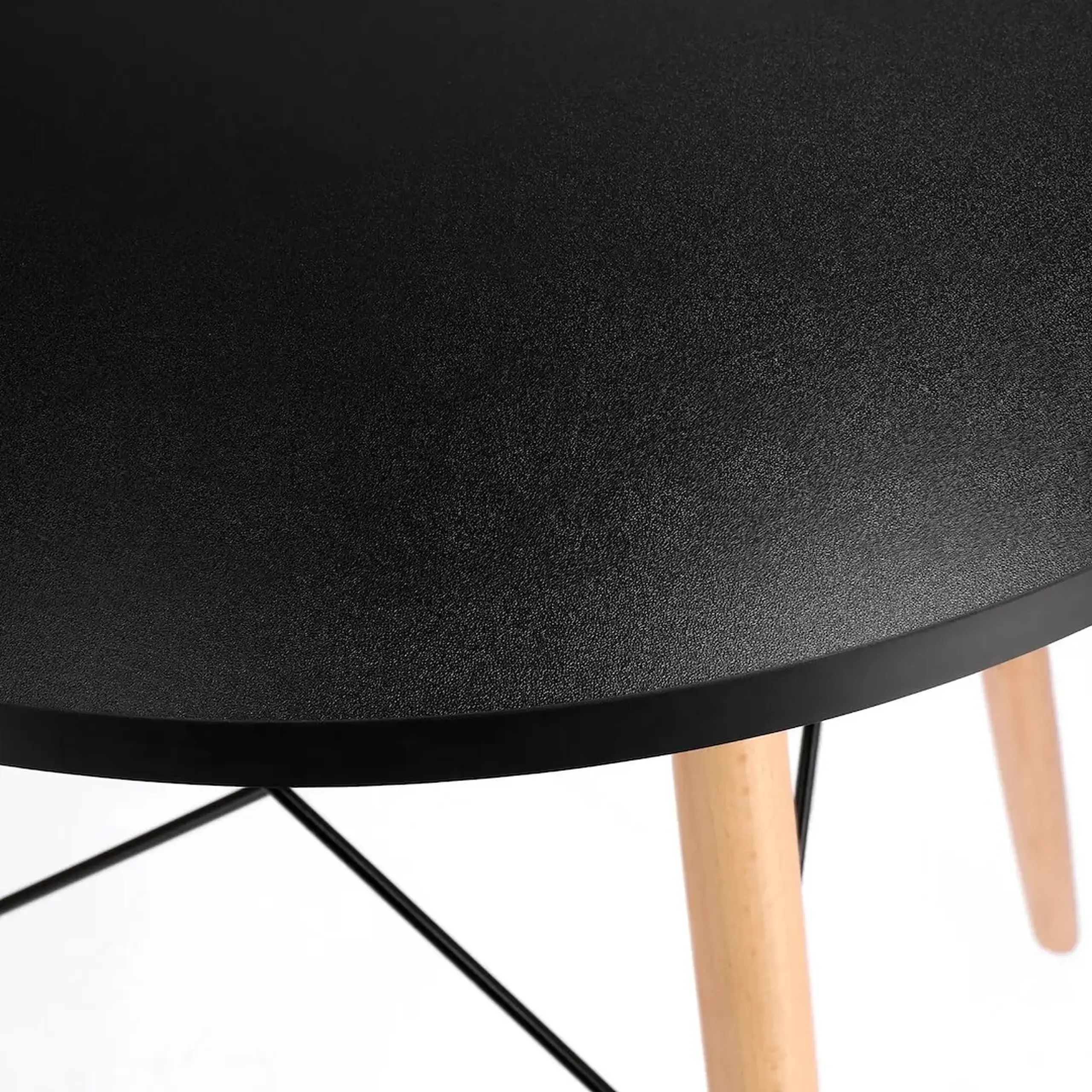 Masa rotunda moderna Jumi, MDF, 60x60x74cm, stil scandinav,Oak Artisan/Negru