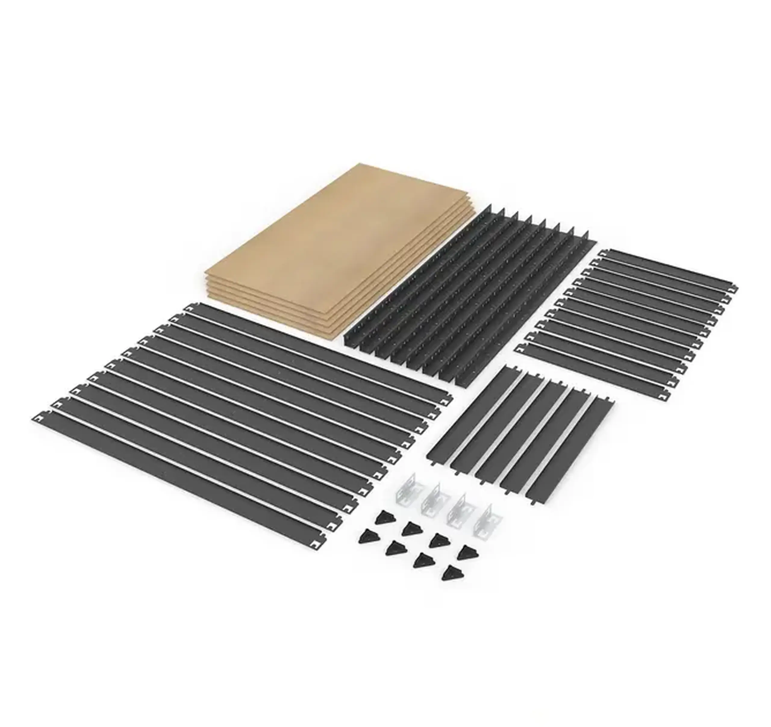 Raft metalic de depozitare Nex Budget 1800x900x400 mm, 5 rafturi MDF, antracit