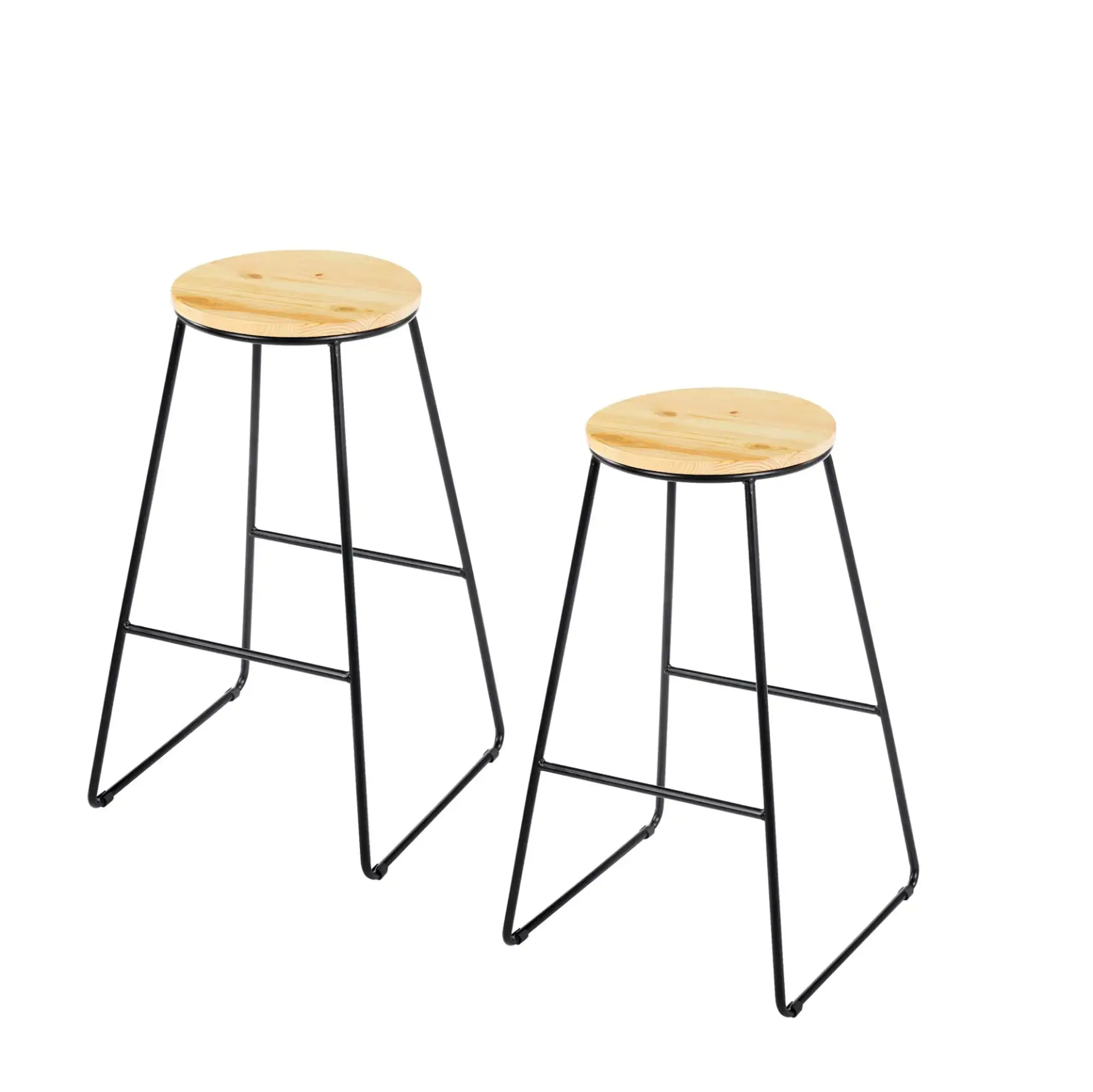 Scaun de bar Jumi din lemn, Oak Artisan / Negru
