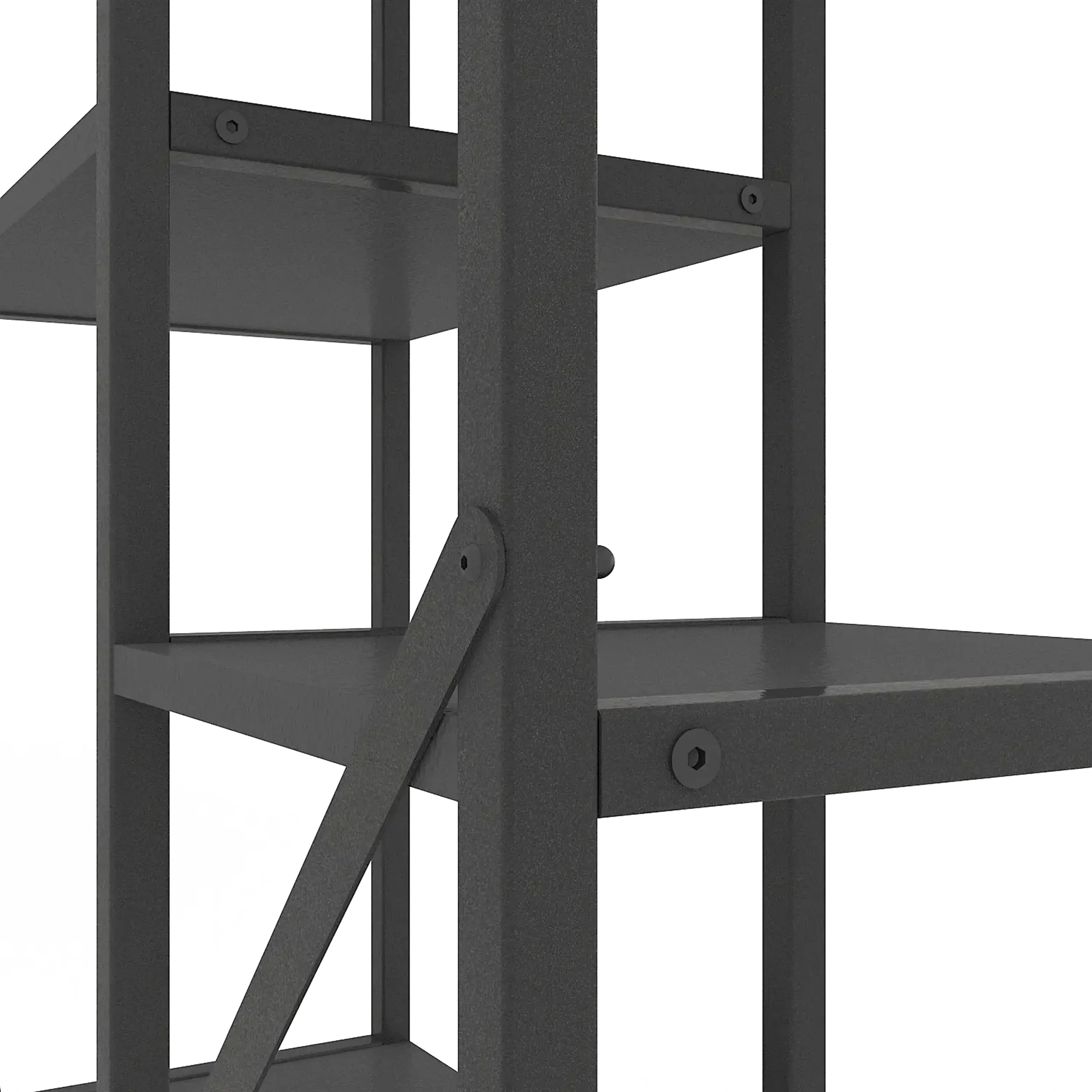 Raft metalic Nex Loft Cascade 1780x700x300 mm, 7 rafturi, PAL, Anthracite/ Anthracite