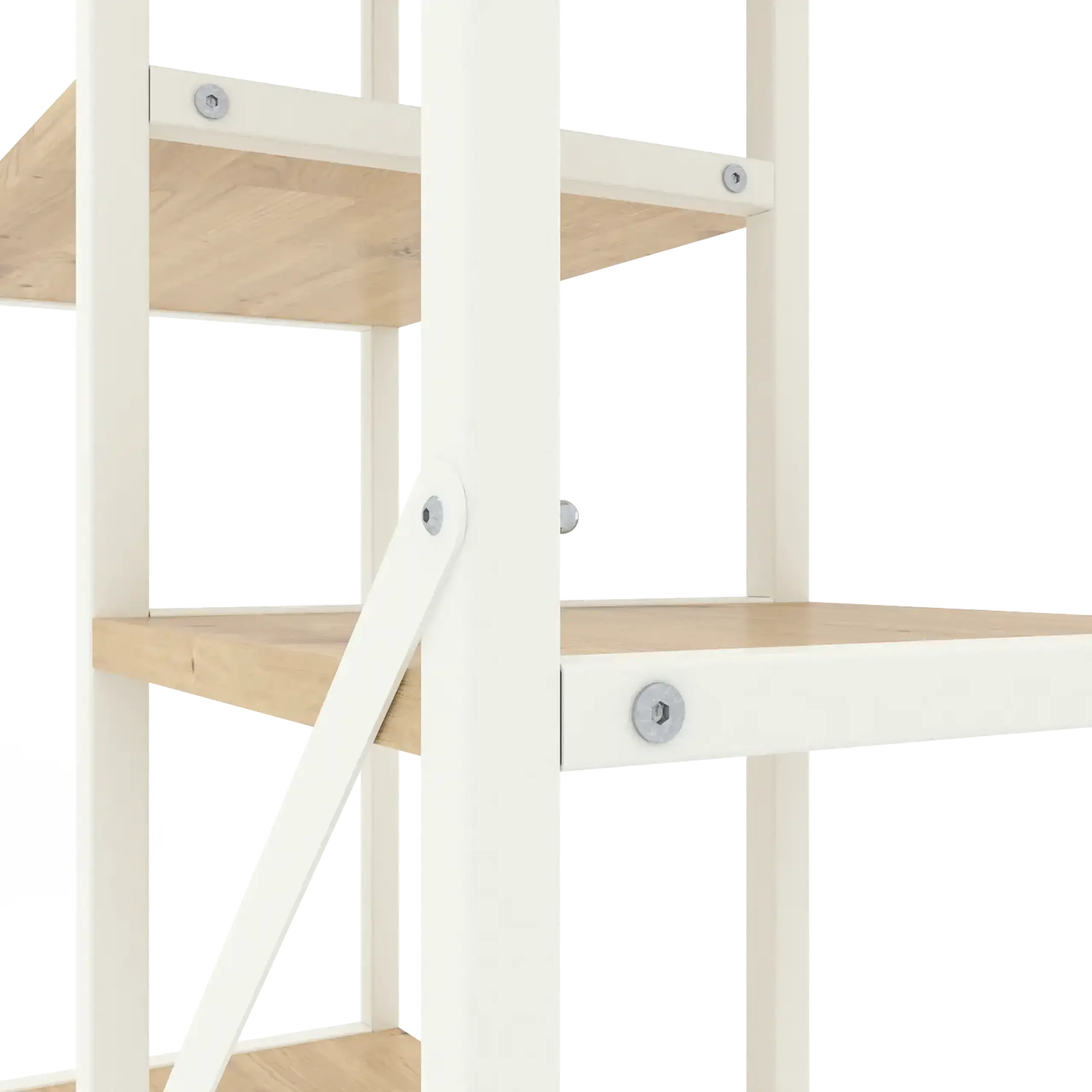 Raft metalic Nex Loft Cascade 1780x700x300 mm, 7 rafturi, PAL, White / Oak Artisan