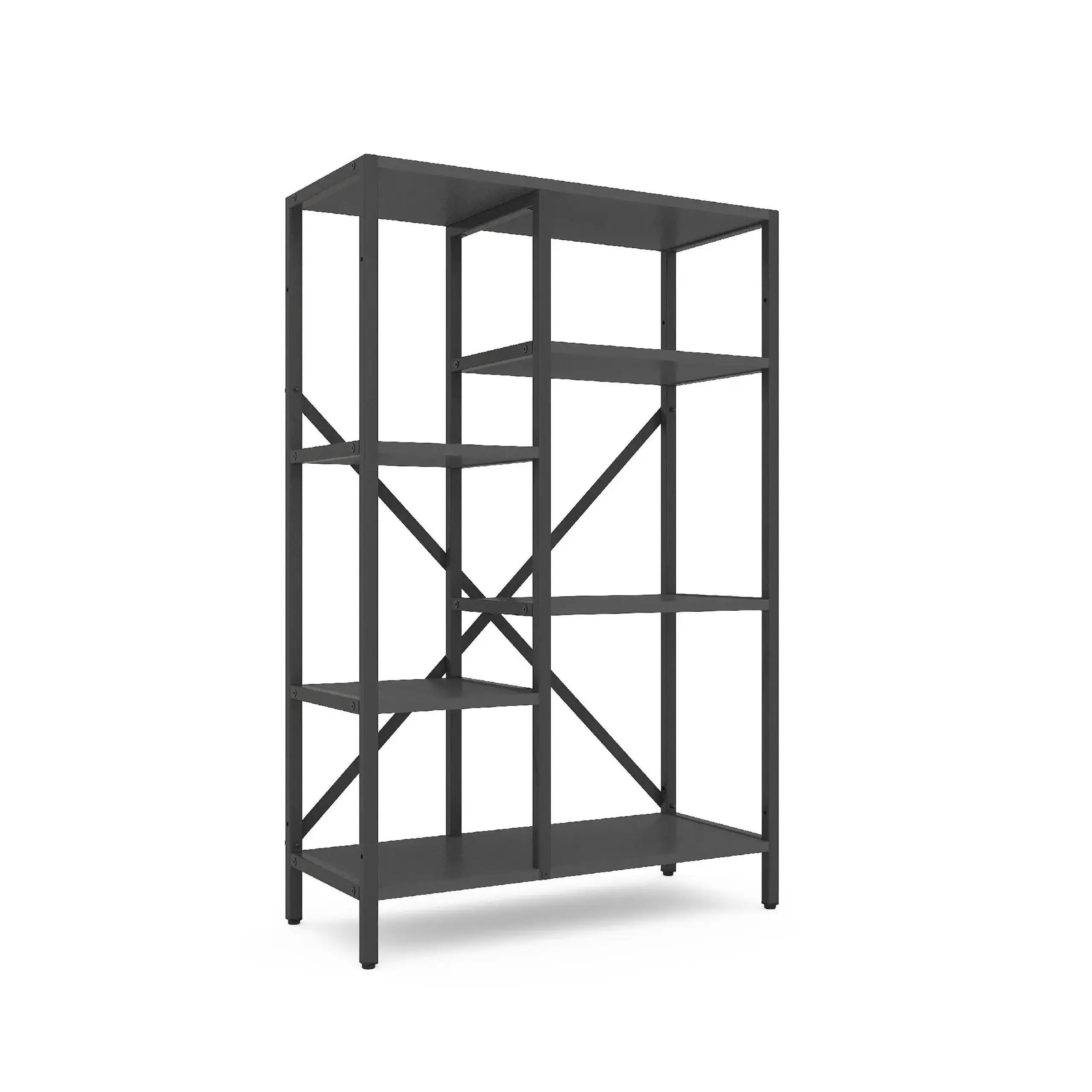 Raft metalic Nex Loft Cascade 1090x700x300 mm, 5 rafturi, PAL, Antracite / Antracite
