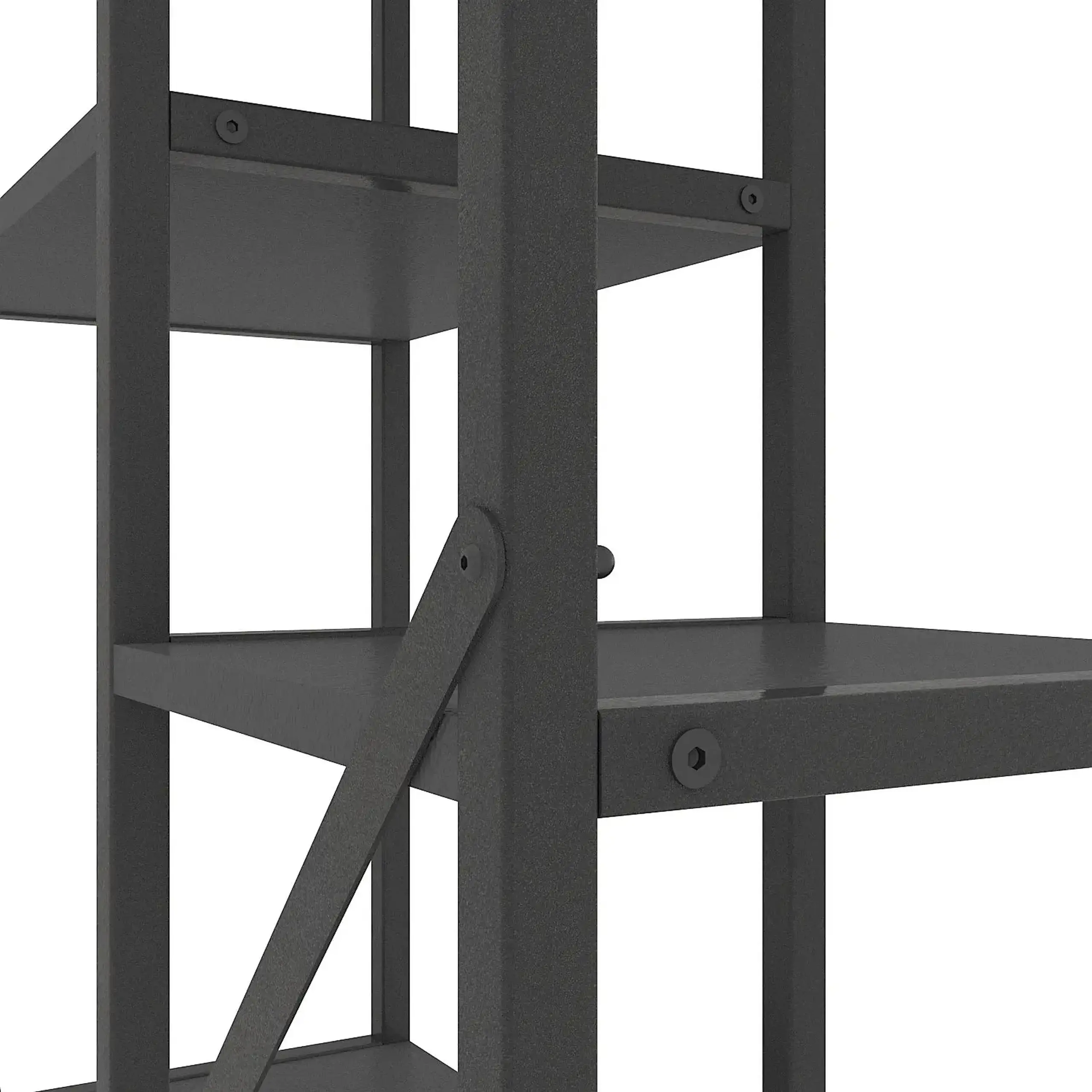 Raft metalic Nex Loft Cascade 1090x700x300 mm, 5 rafturi, PAL, Antracite / Antracite