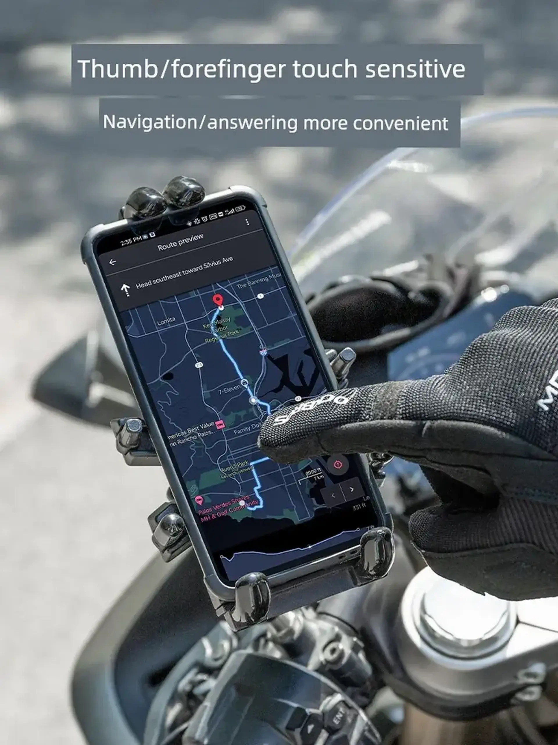 Manusi pentru motociclisti ROCKBROS, cu protectie extinsa, marime S, Negru - 16410053