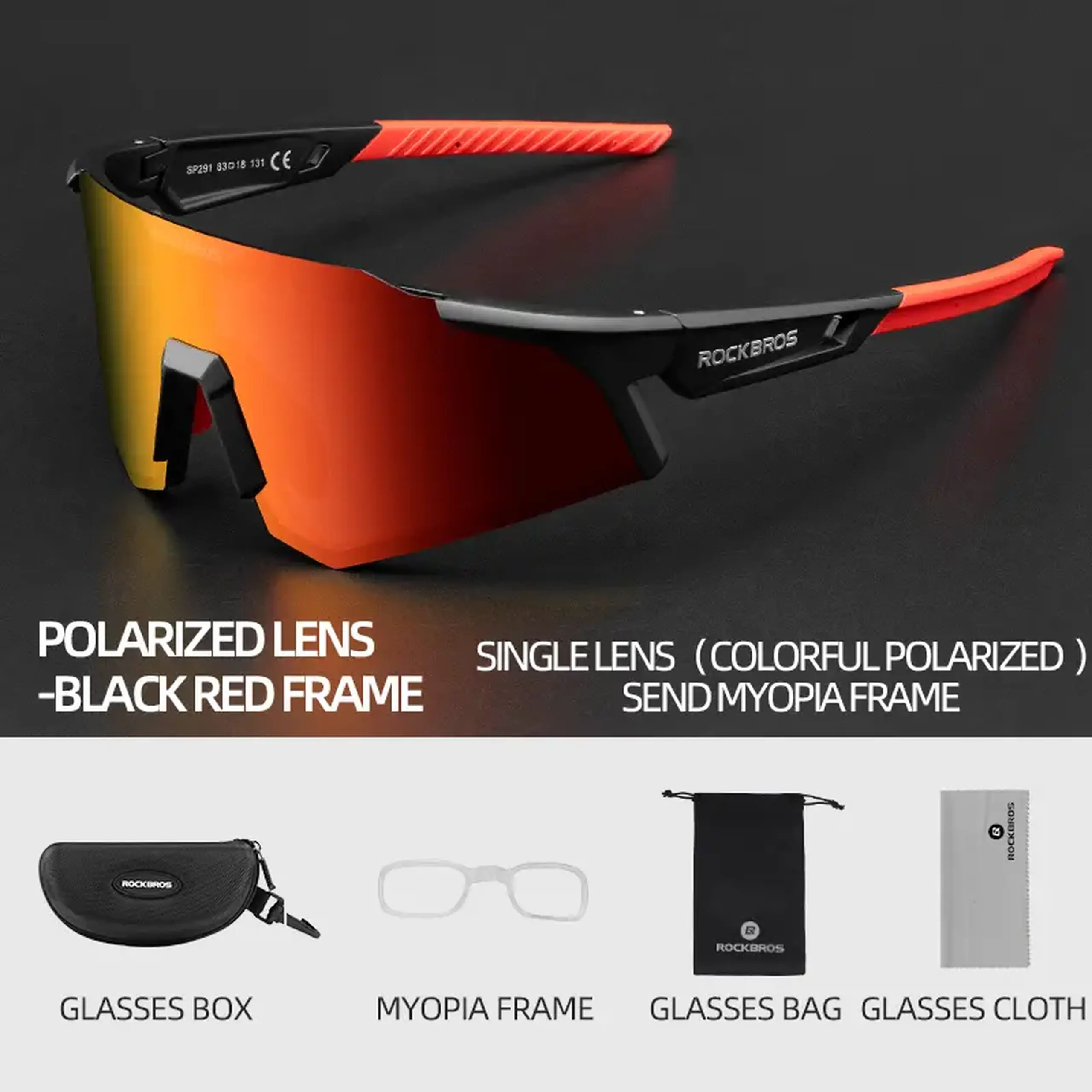 Ochelari de soare pentru ciclism polarizati ROCKBROS - 14110006005