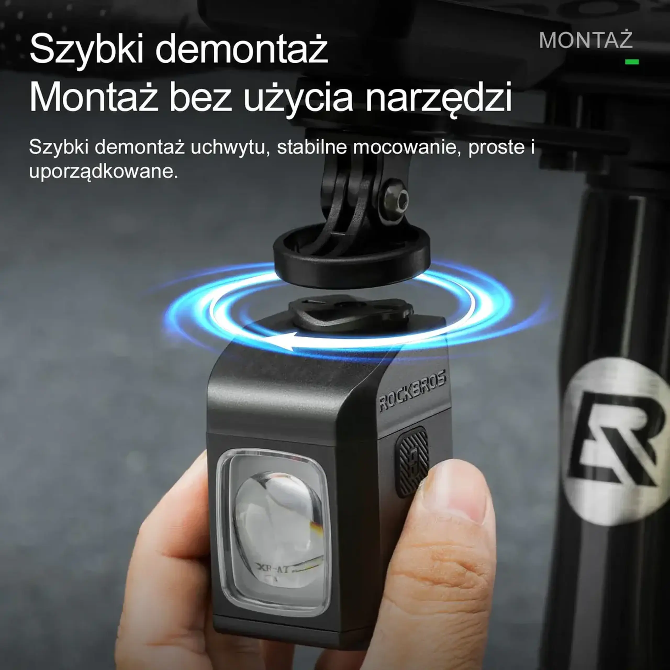 Lanterna frontala pentru bicicleta ROCKBROS 1600LM, cu telecomanda – 2410009