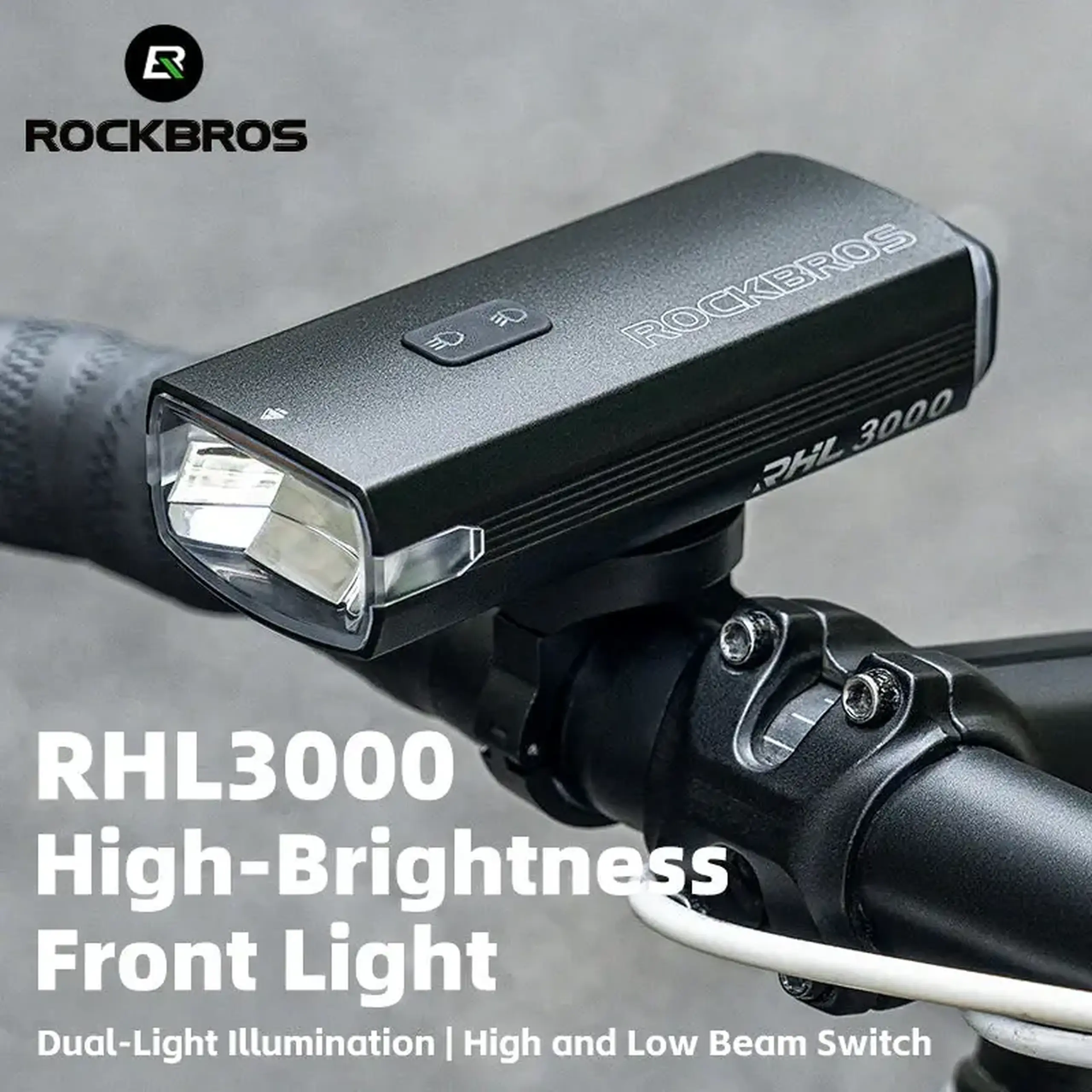 Lanterna frontala pentru bicicleta ROCKBROS 3000LM, cu bateria externa - 24710008001