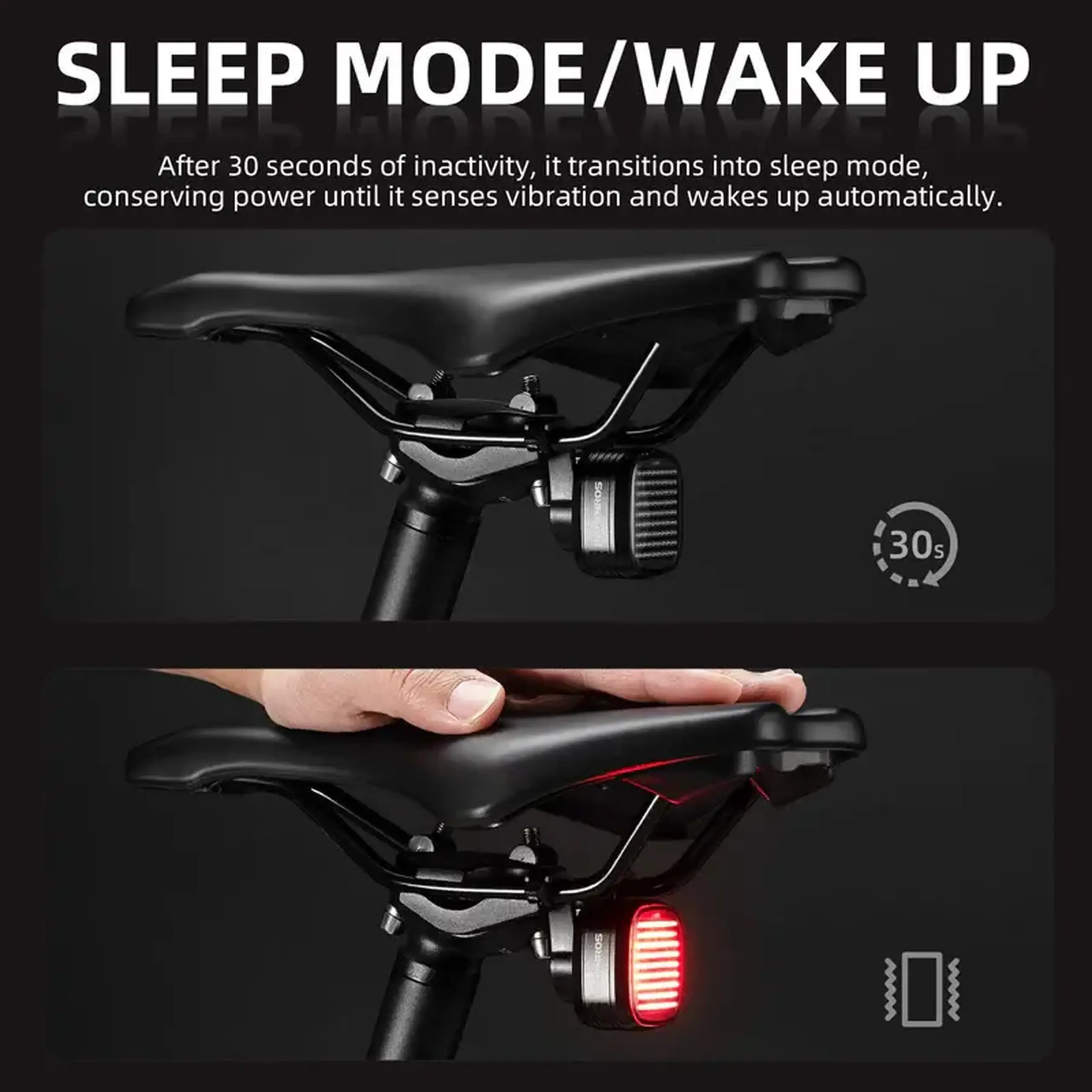 Lanterna spate pentru bicicleta ROCKBROS R7, cu 5 moduri - 24320004001