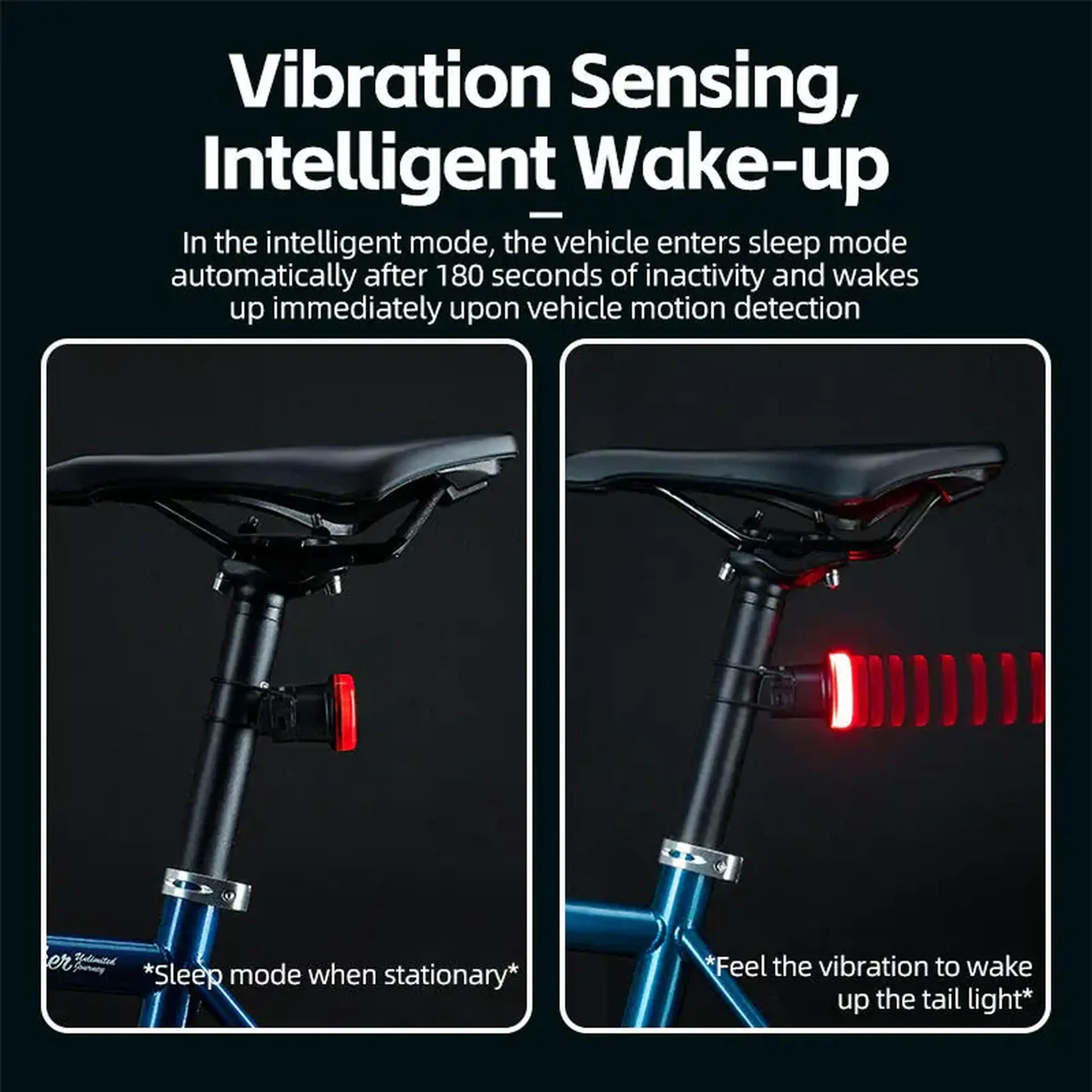 Lanterna spate pentru bicicleta ROCKBROS, cu senzor inteligent - 24520007001