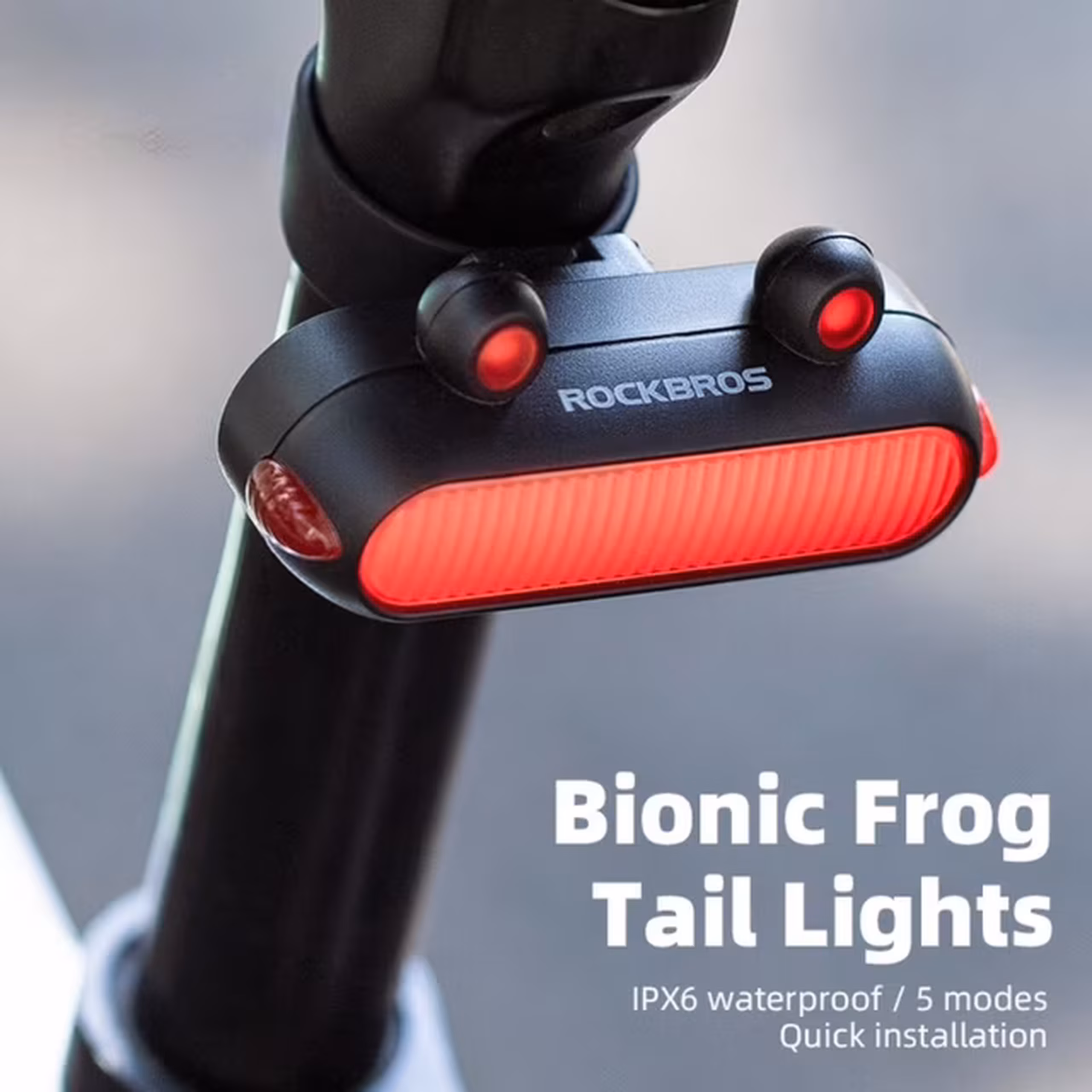 Lanterna spate pentru bicicleta ROCKBROS Frog RFL01, lumina albastra - 24520006001