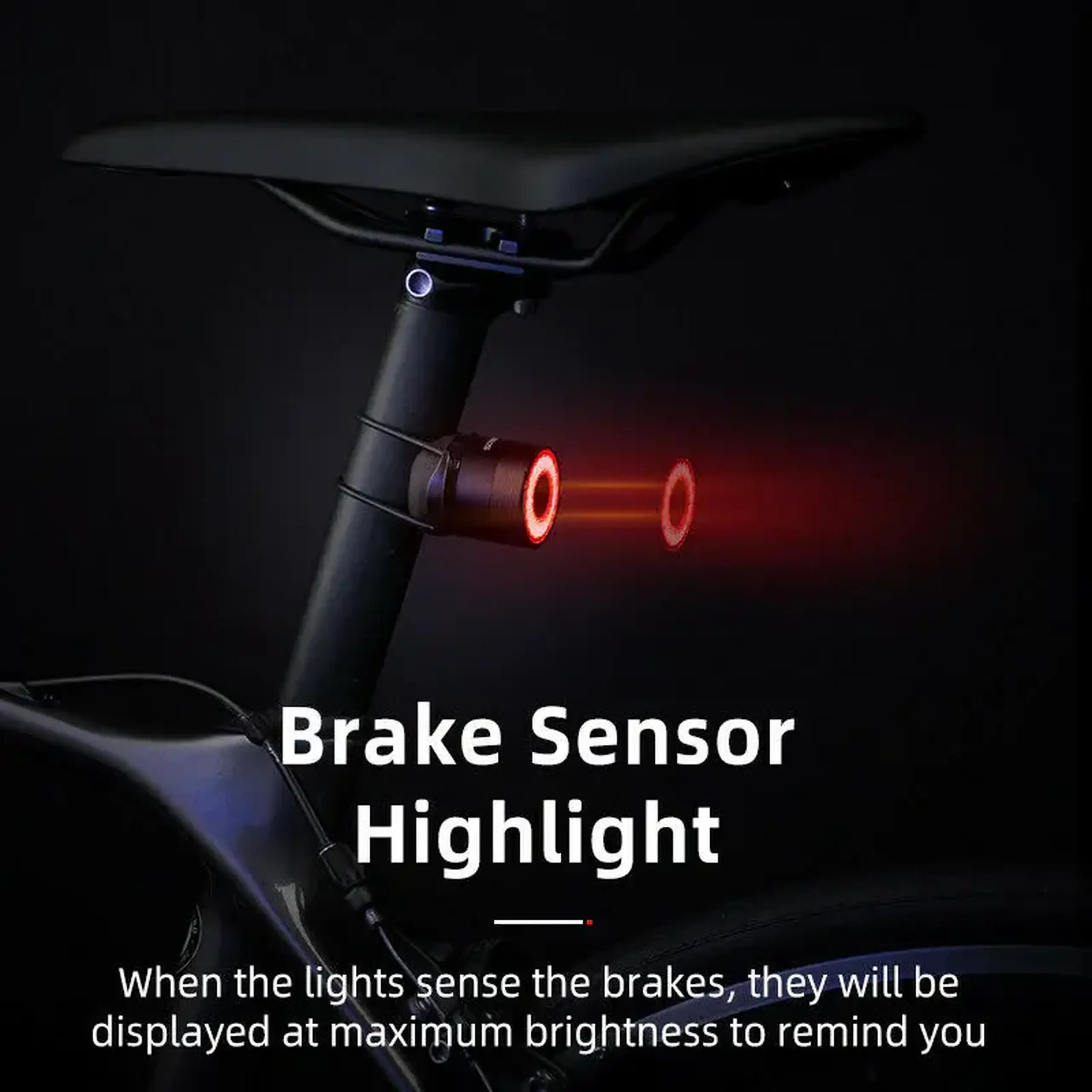 Lanterna spate pentru bicicleta ROCKBROS Q3 Samurai, cu senzor de franare - Q3