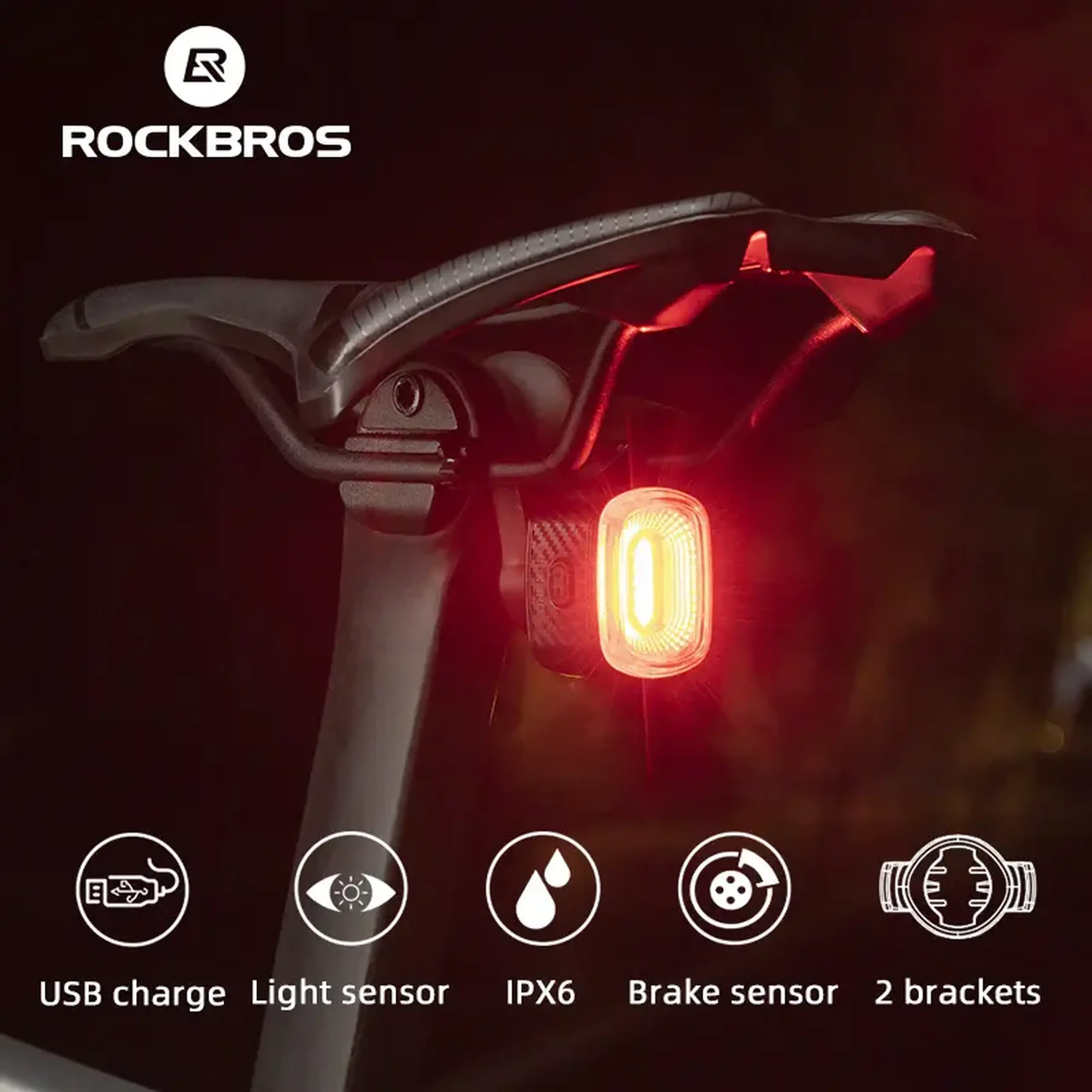 Lanterna spate pentru bicicleta ROCKBROS Q4 Samurai - Q4