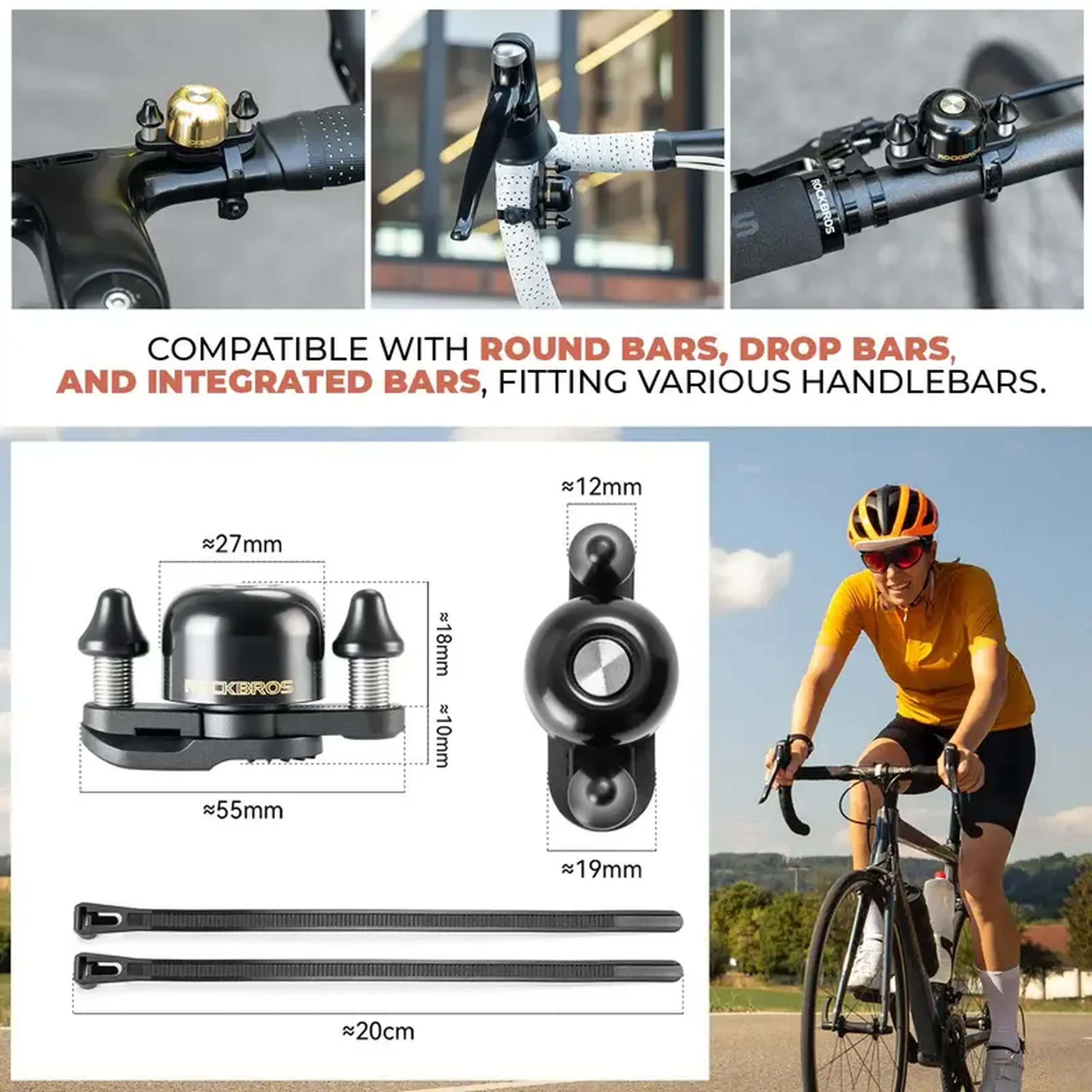 Sonerie pentru bicicleta ROCKBROS, Dual Hammer - 340013001
