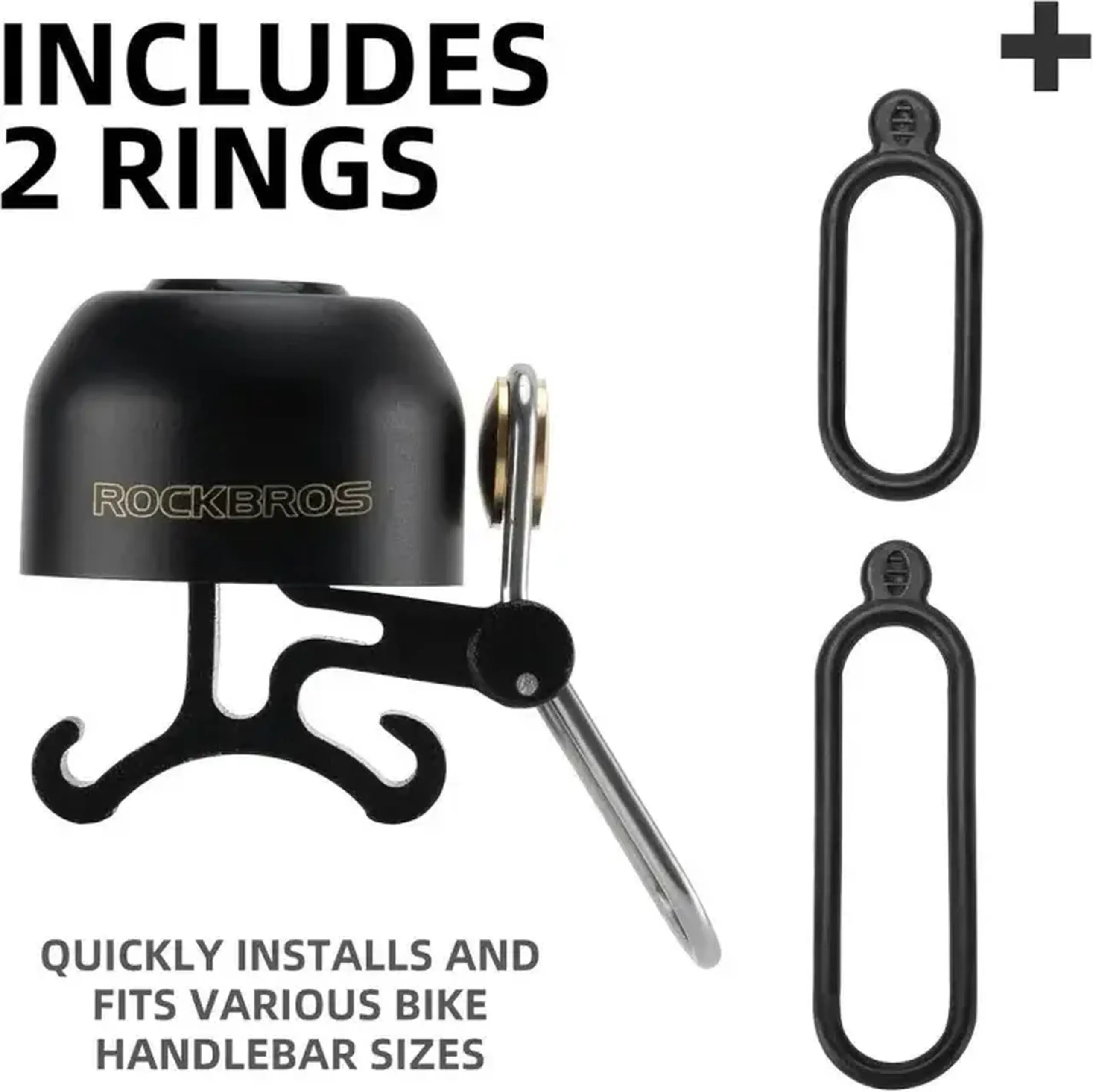 Sonerie pentru bicicleta ROCKBROS 2024-1A, negru - 340001001
