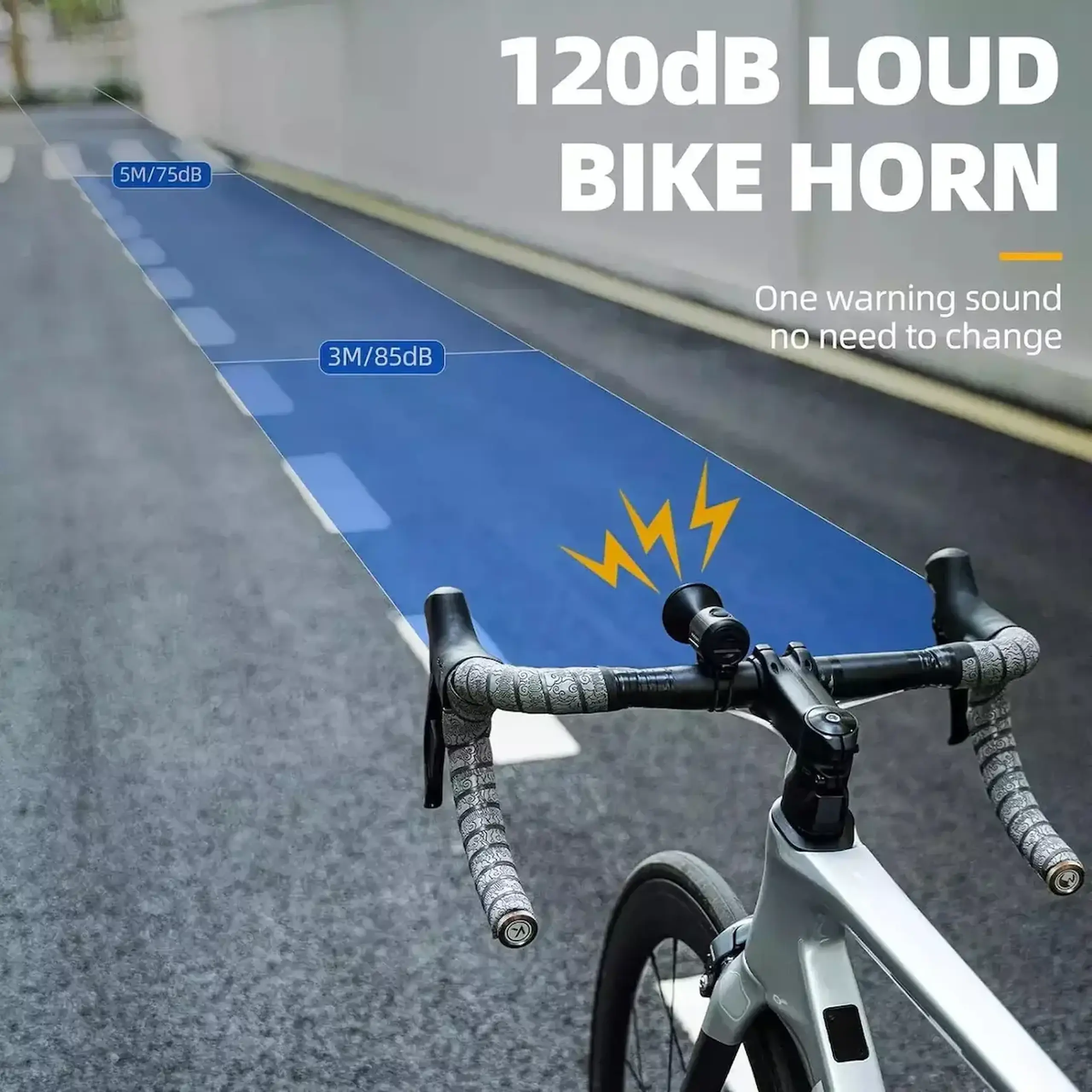 Sonerie pentru bicicleta ROCKBROS, tip claxon, albastru - 34210002002