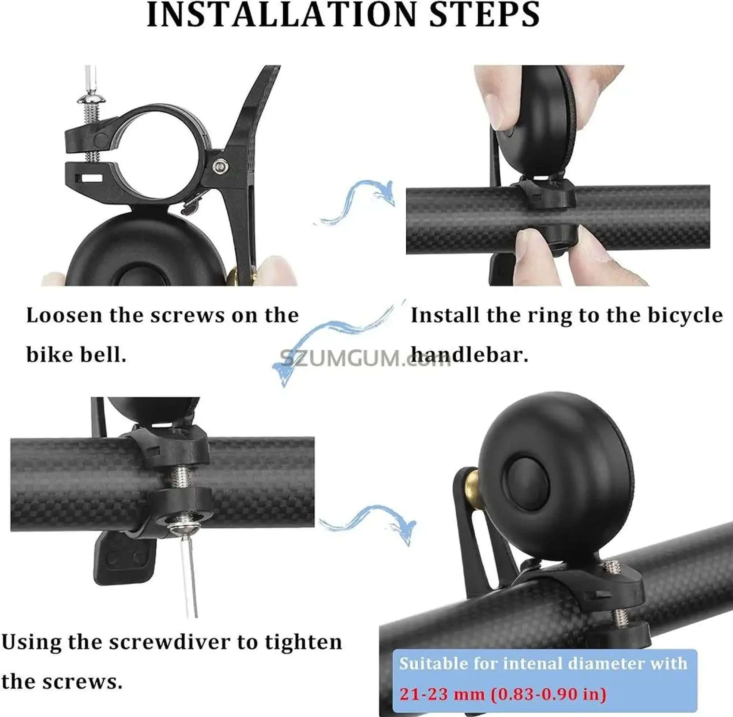 Sonerie pentru bicicleta ROCKBROS Retro din alama, negru - 2019-1ABK