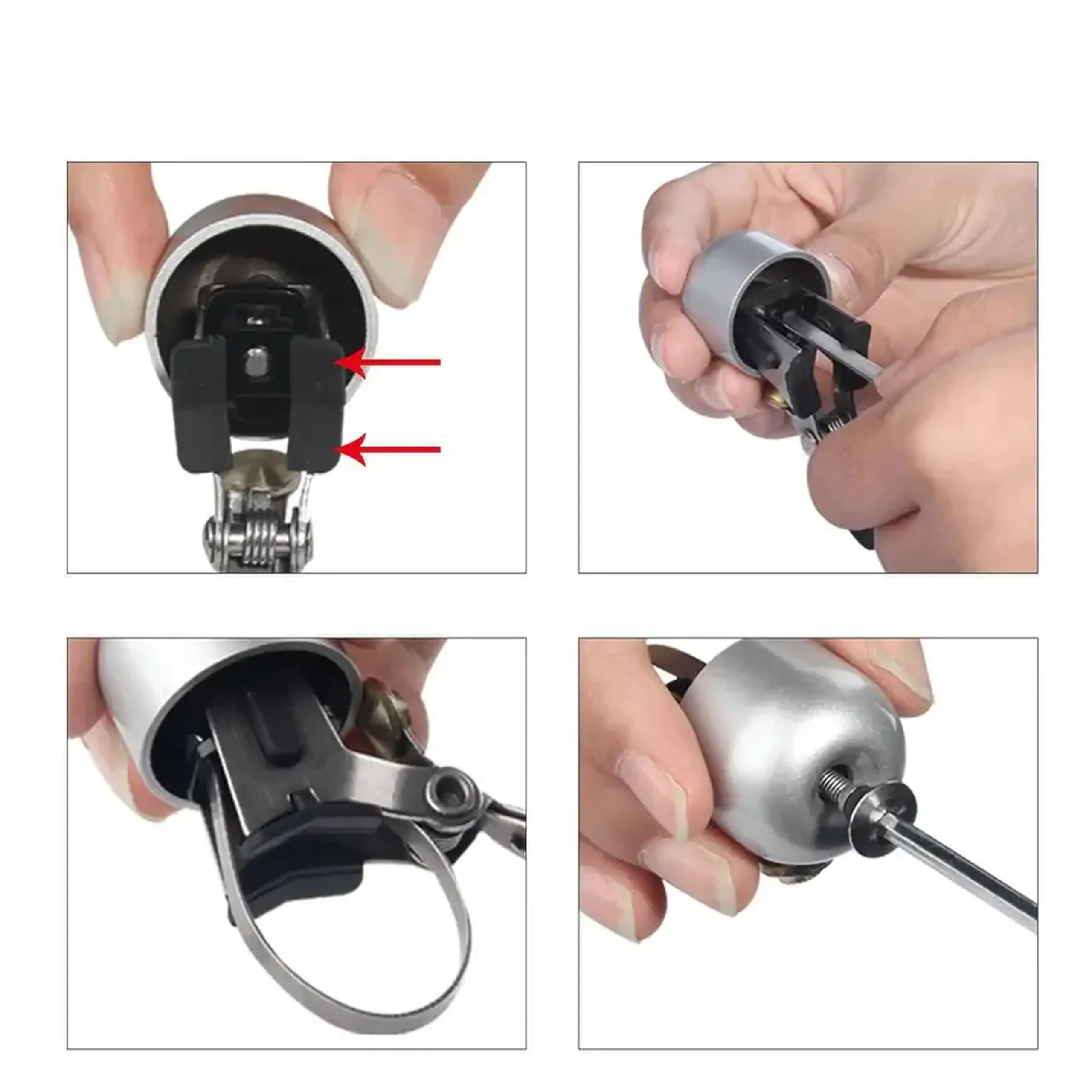 Sonerie pentru bicicleta din Otel Inoxidabil ROCKBROS Clasic, argintiu deschis - 15-1BLS