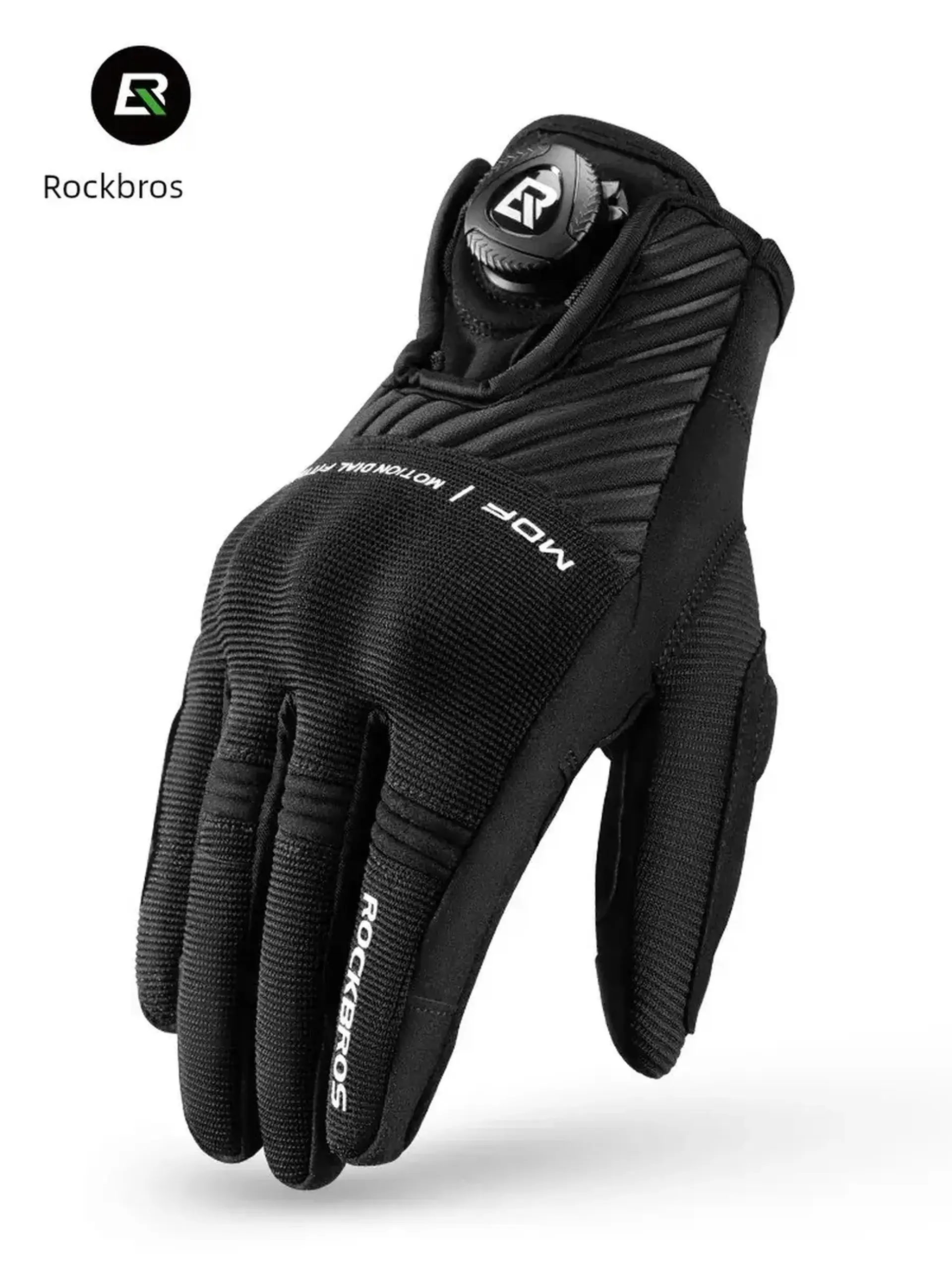 Manusi pentru motociclisti ROCKBROS, cu protectie extinsa, marime M, Negru - 16410053