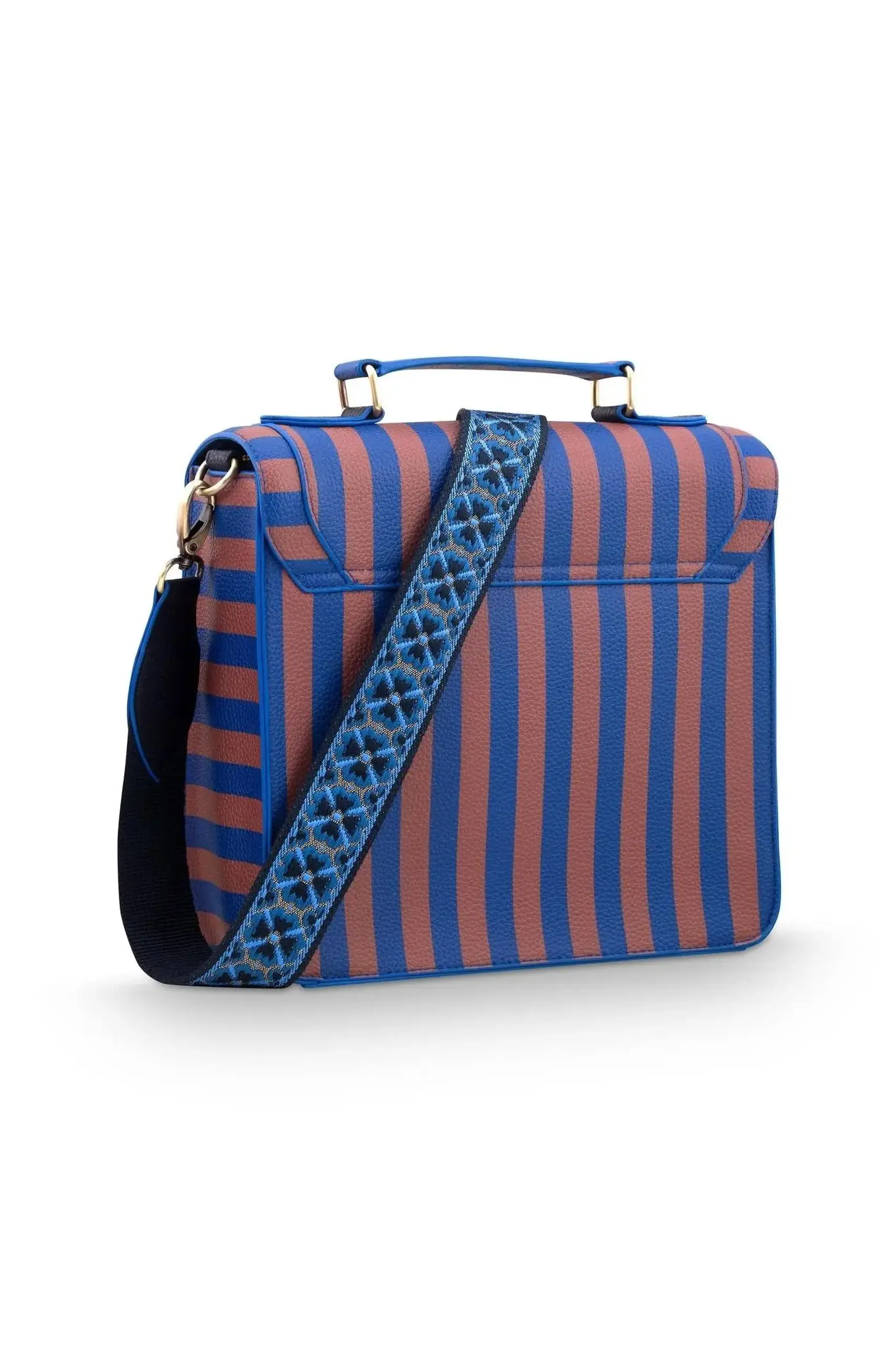 Geanță Frances Cross Body medie, Stripe, albastru