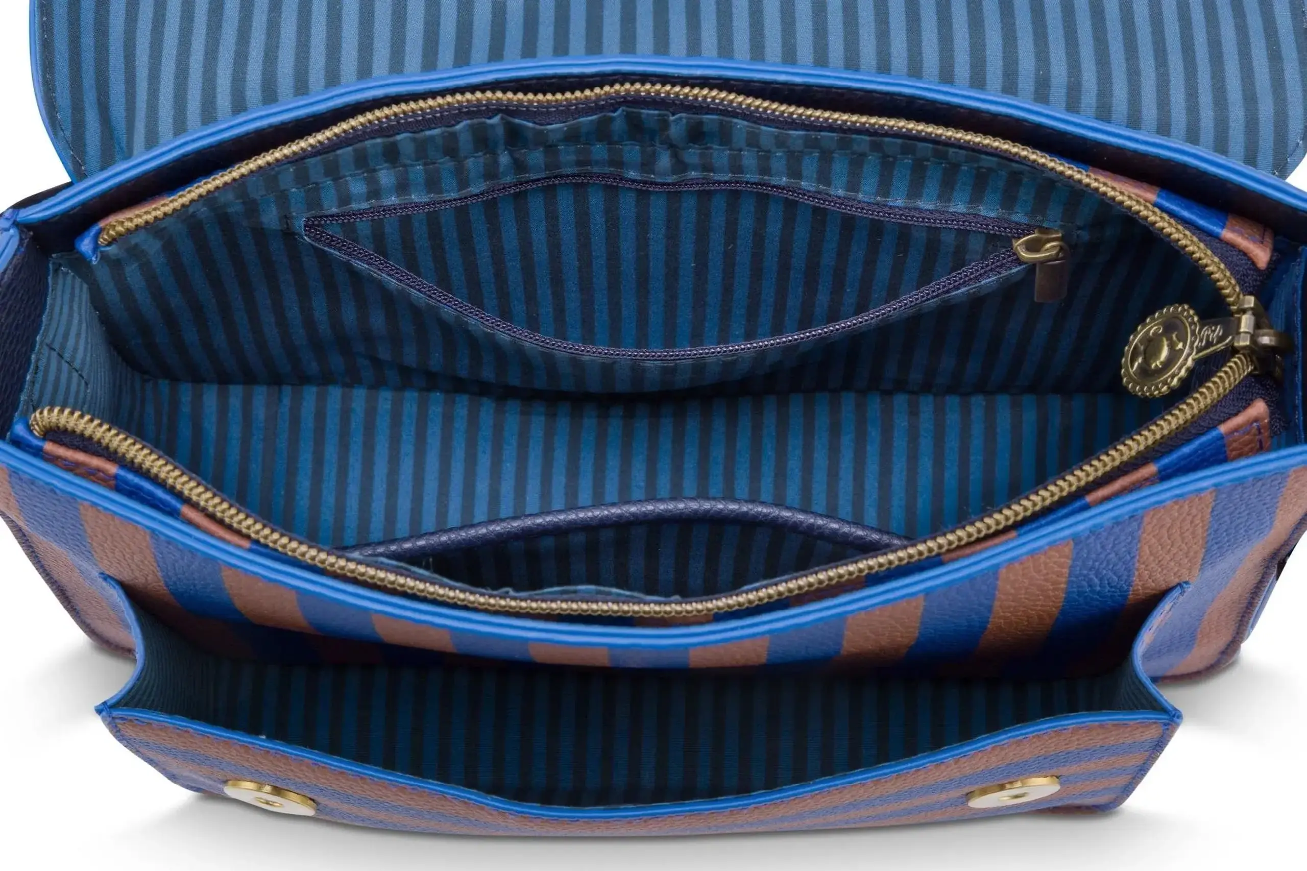 Geanță Frances Cross Body medie, Stripe, albastru