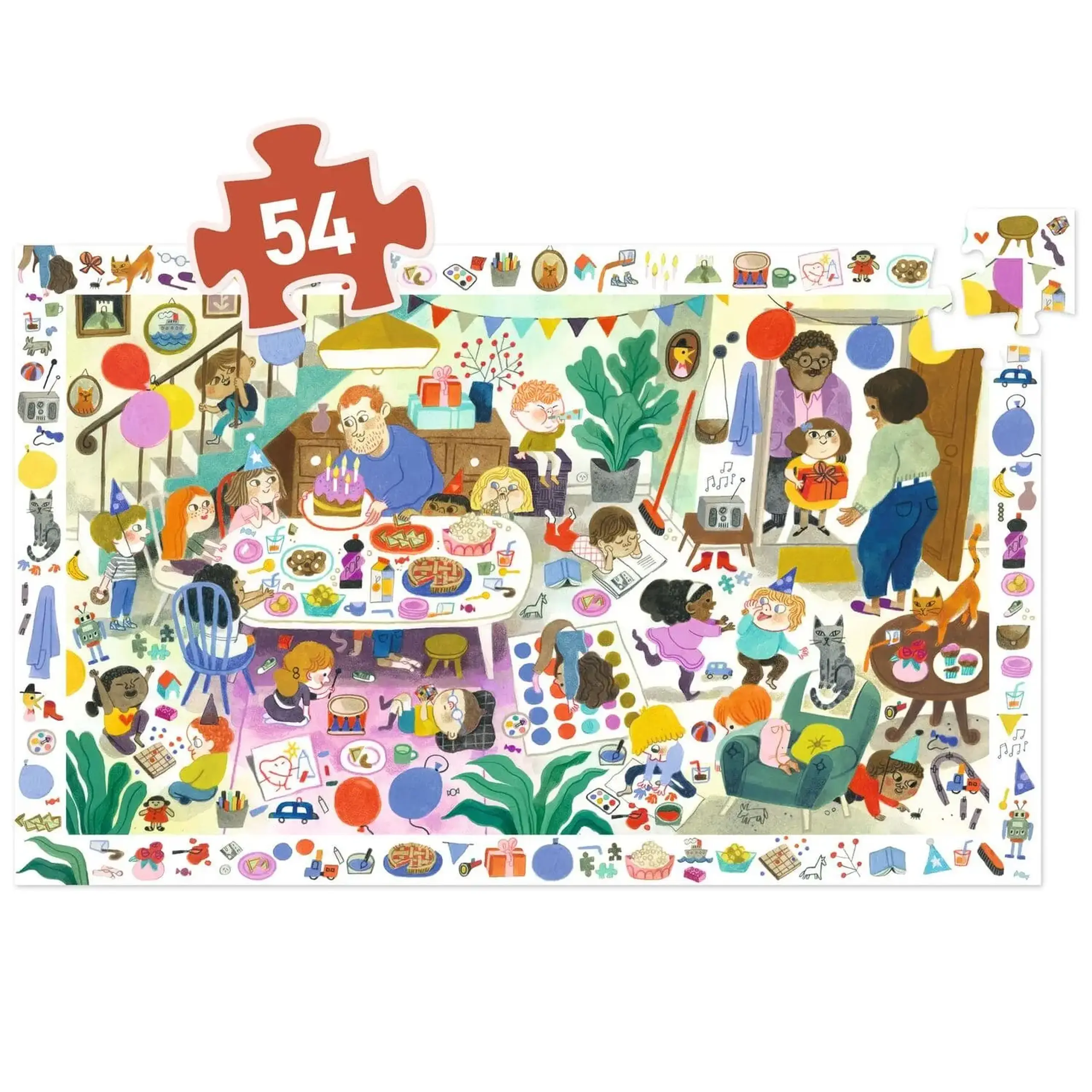 Puzzle de observație „Petrecerea lui Jenny”, 54 de piese — Djeco