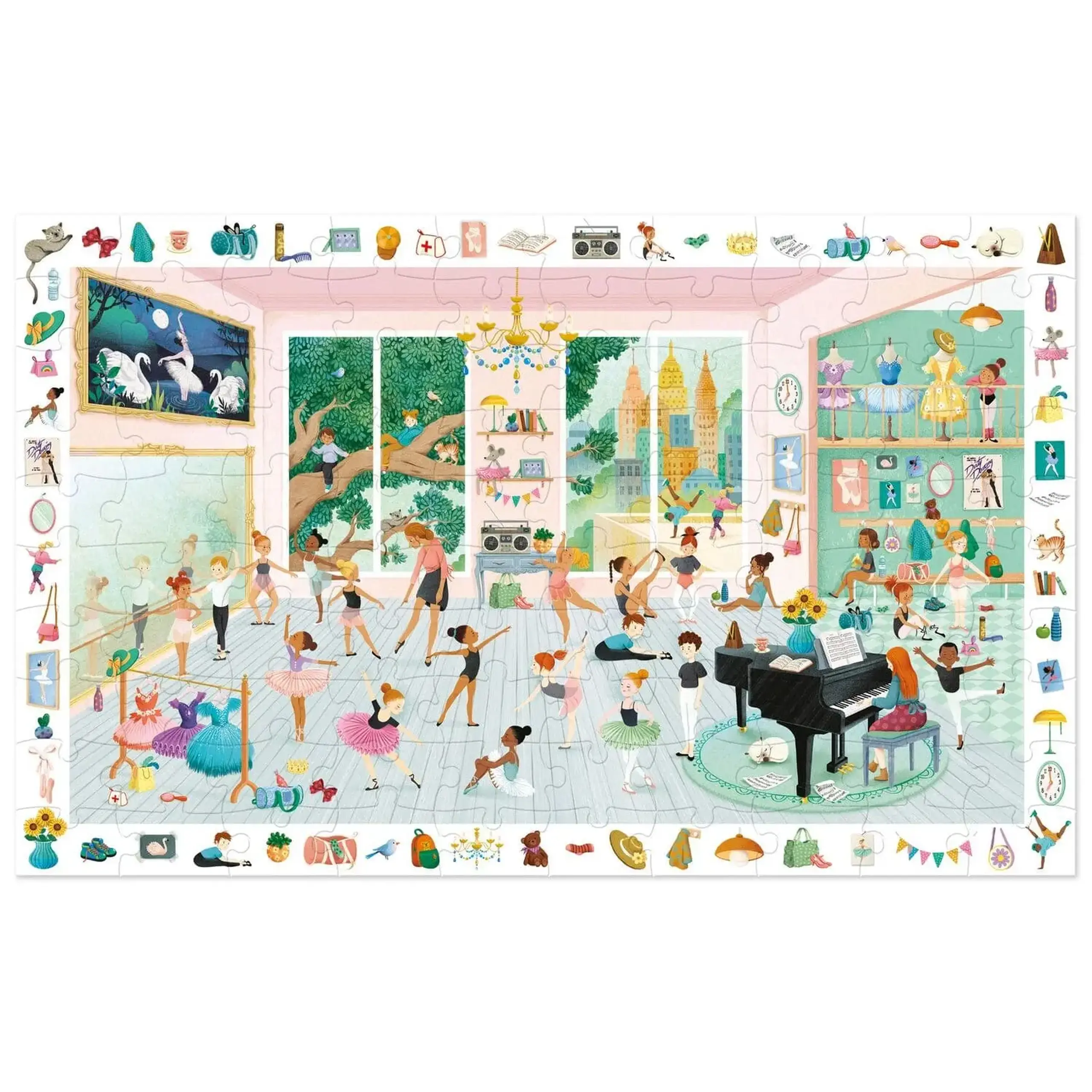 Puzzle de observație Școala de dans, 100 de piese — Djeco