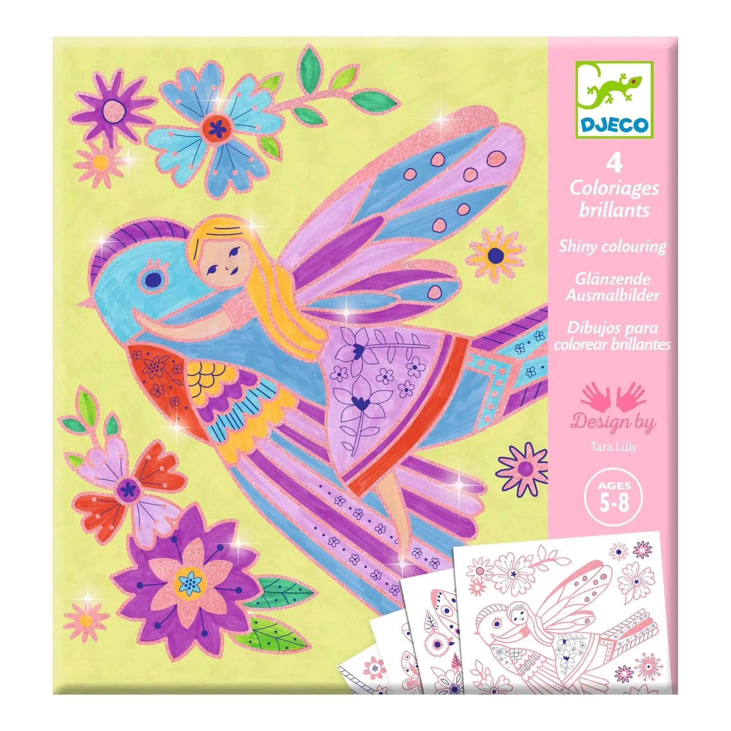 Planșe de colorat metalizat „Mici aripi” — Djeco