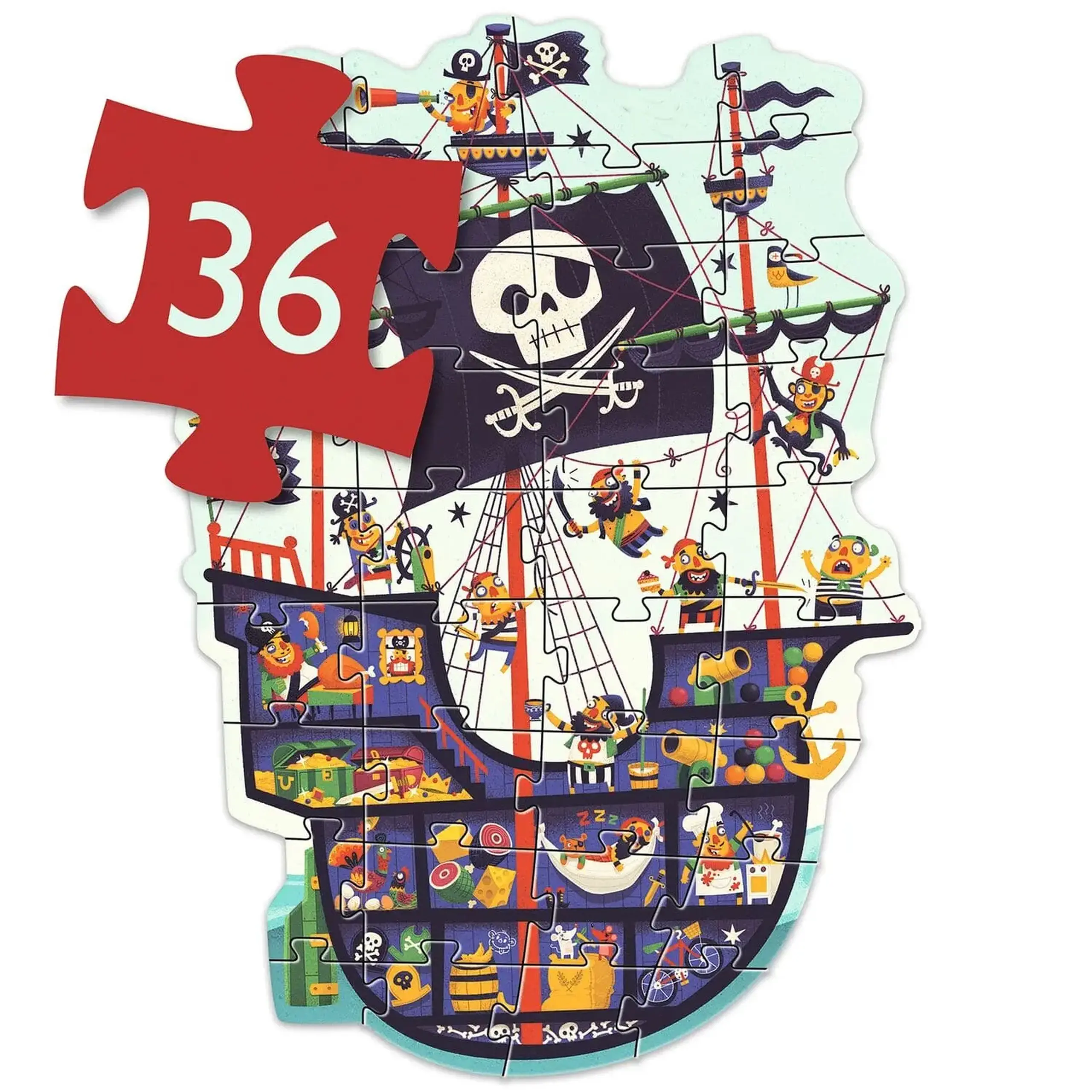 Puzzle gigant „Corabia piraților”, 36 de piese — Djeco
