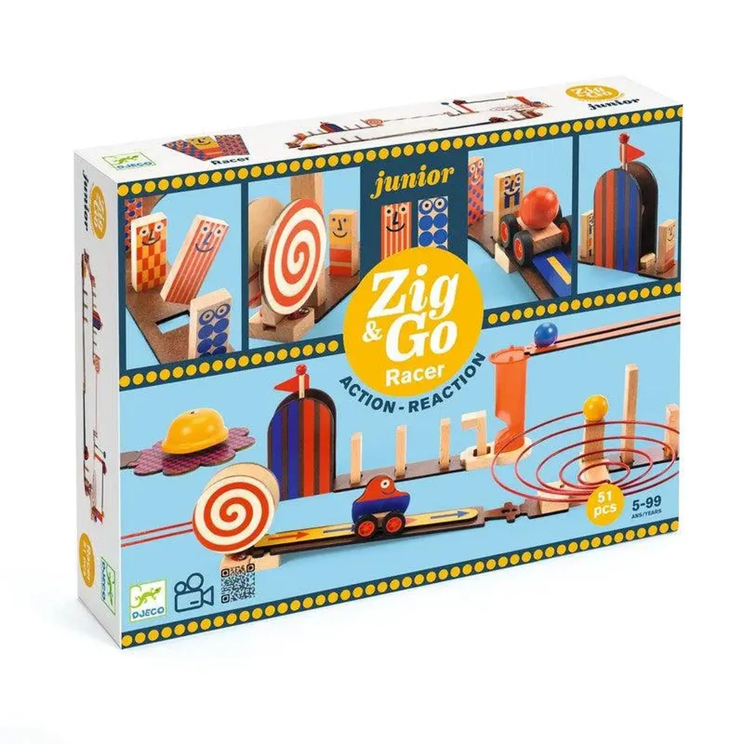 Circuit de reacție Zig & Go Junior Racer, 51 de piese — Djeco