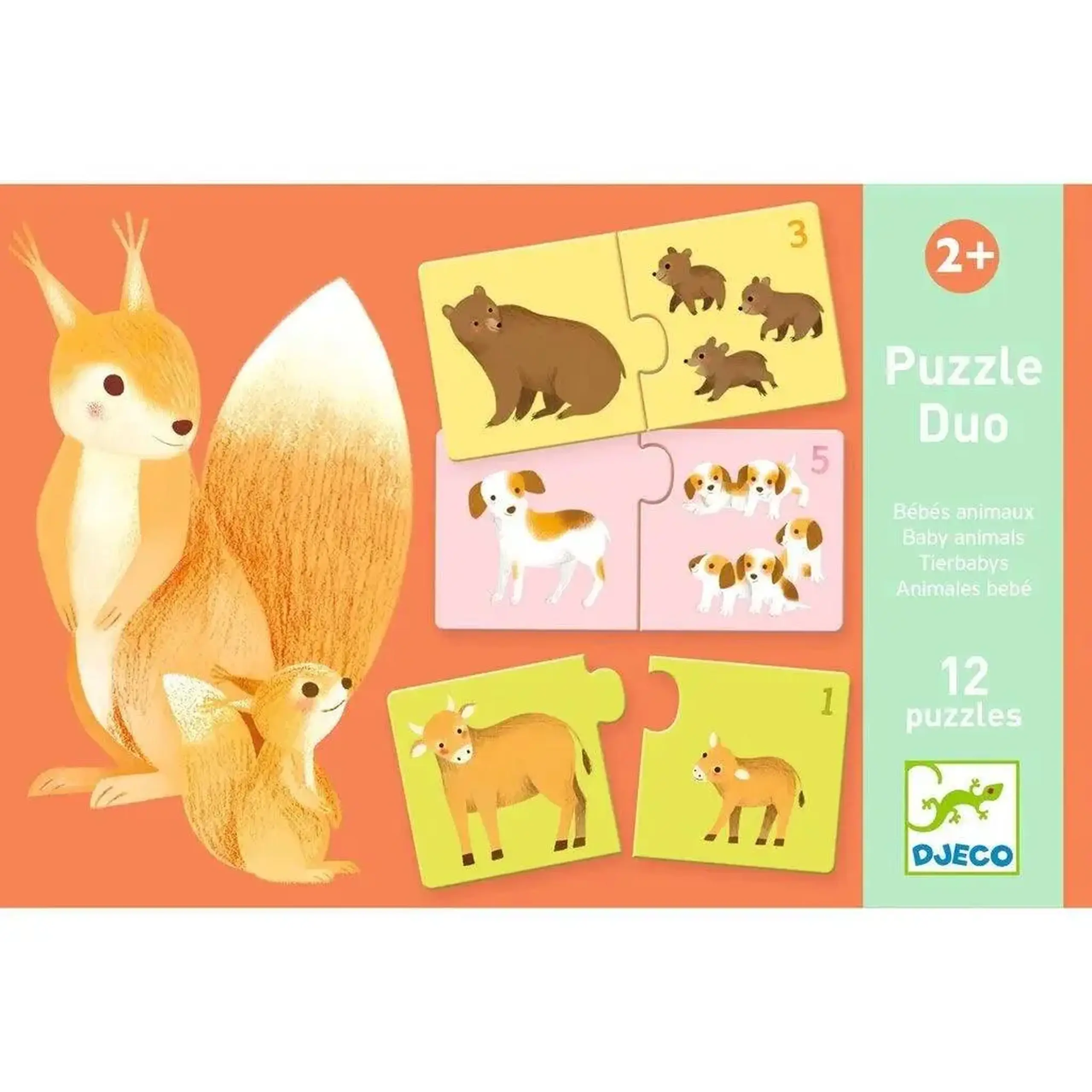 Puzzle duo Pui de animale — Djeco
