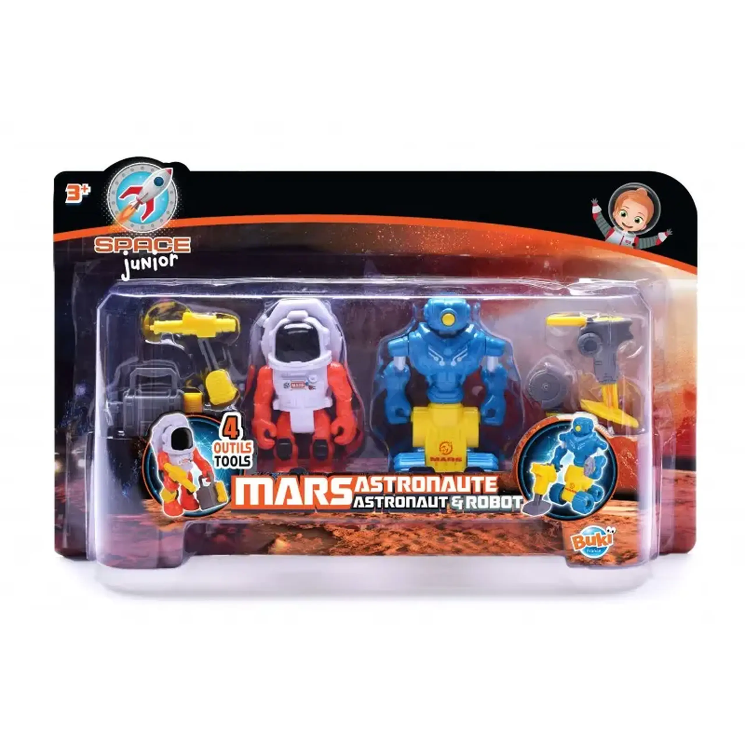 Set de figurine Marte: astronaut și robot — Buki