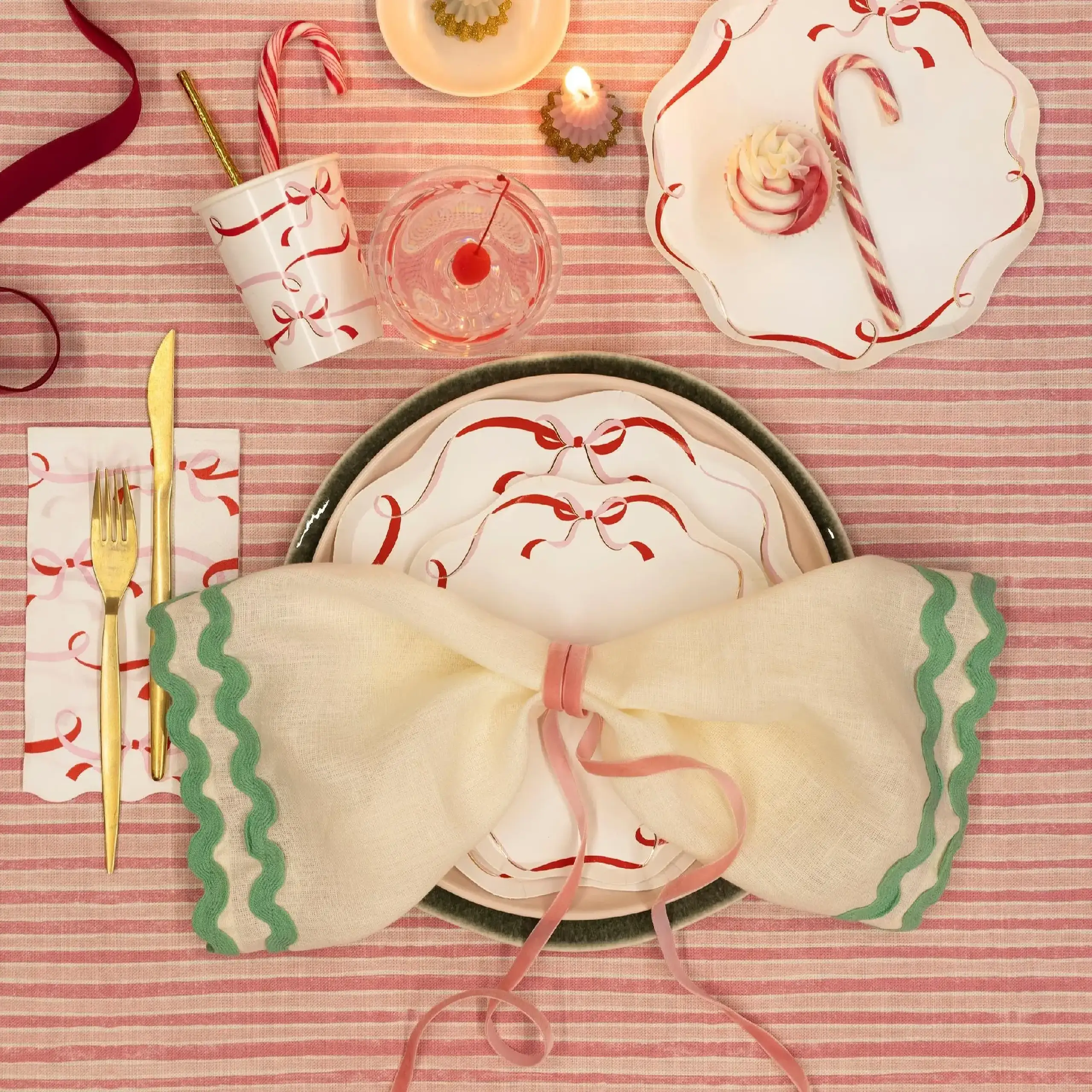 Set 8 pahare Ribbon Bow — Meri Meri