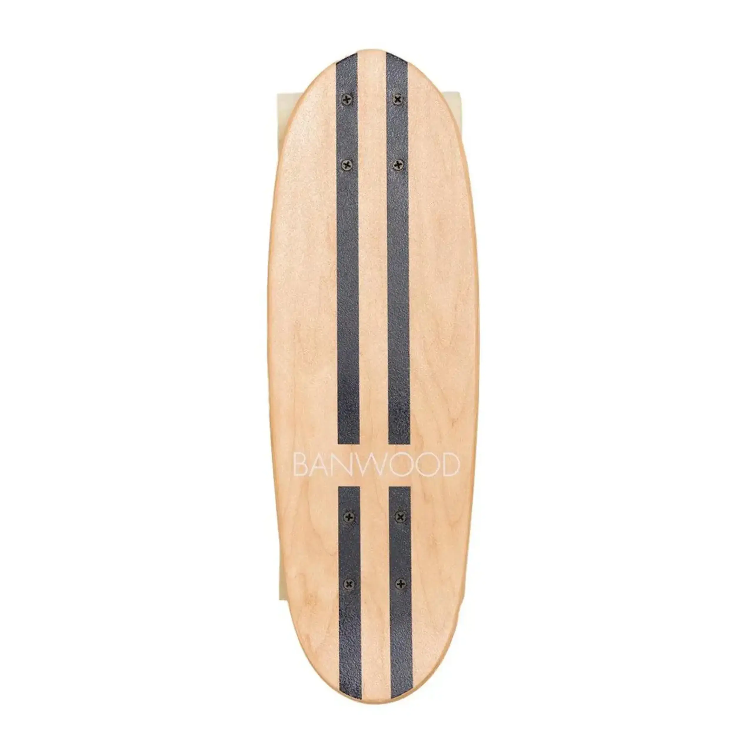 Skateboard din lemn natural pentru copii, cu dungi navy — Banwood