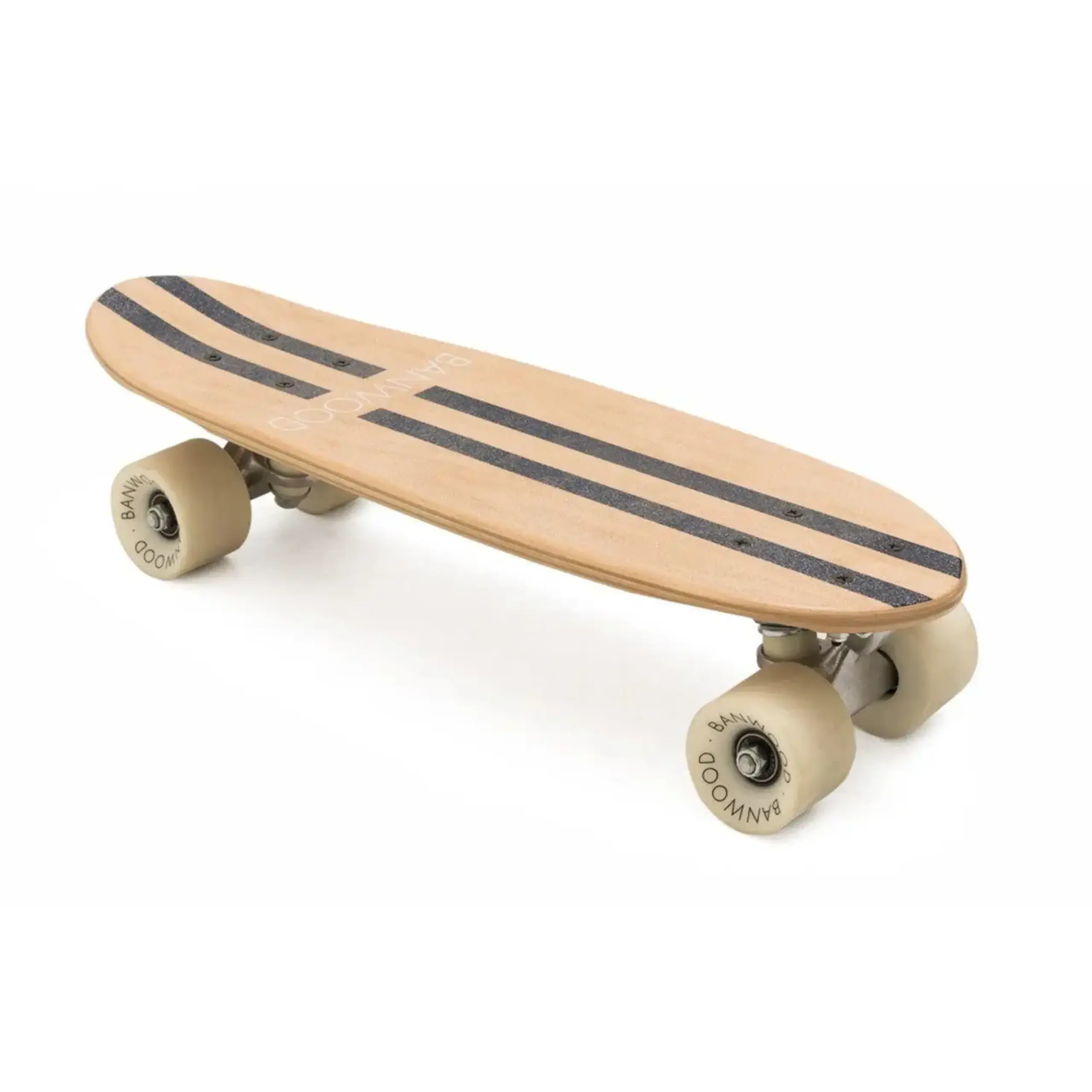 Skateboard din lemn natural pentru copii, cu dungi navy — Banwood