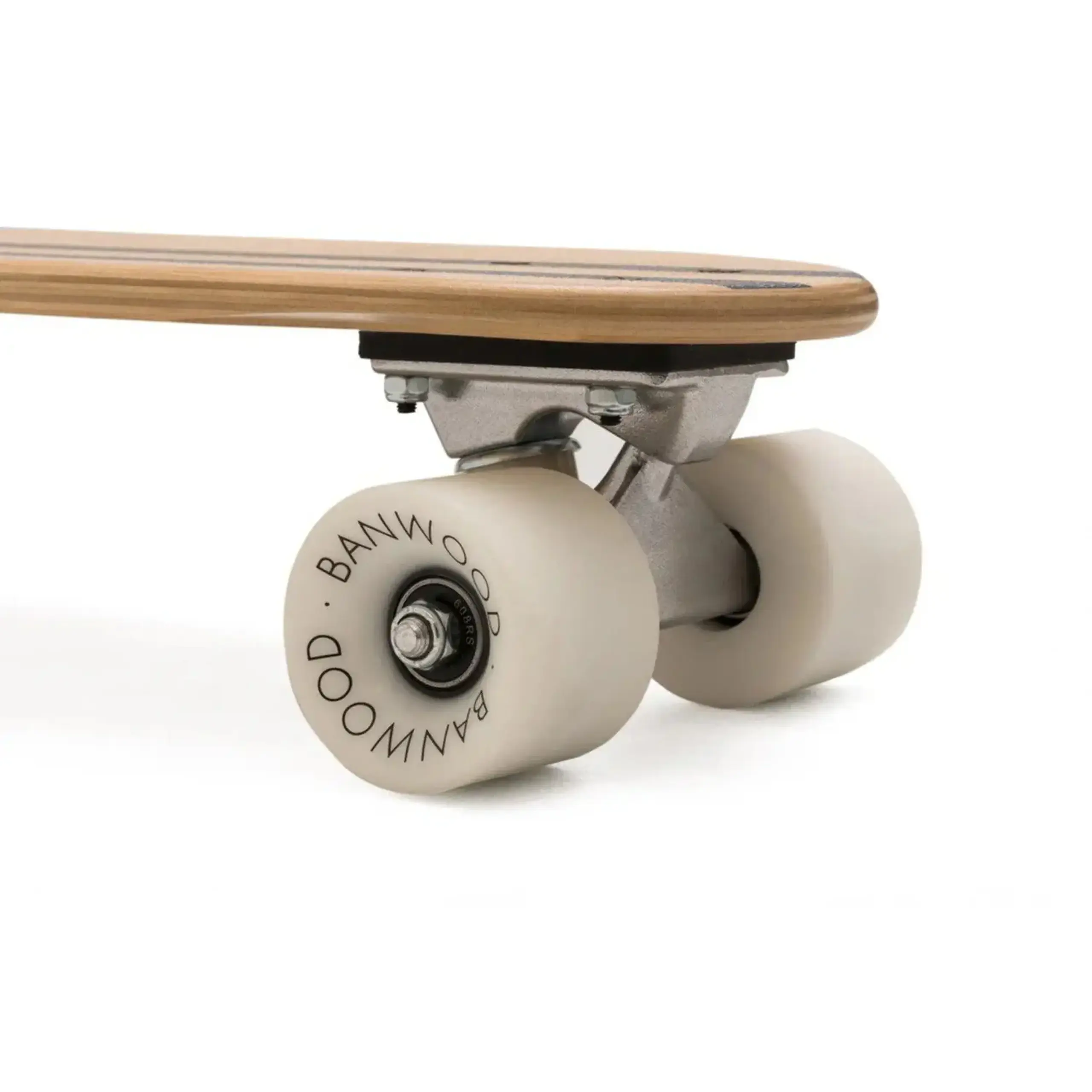 Skateboard din lemn natural pentru copii, cu dungi navy — Banwood
