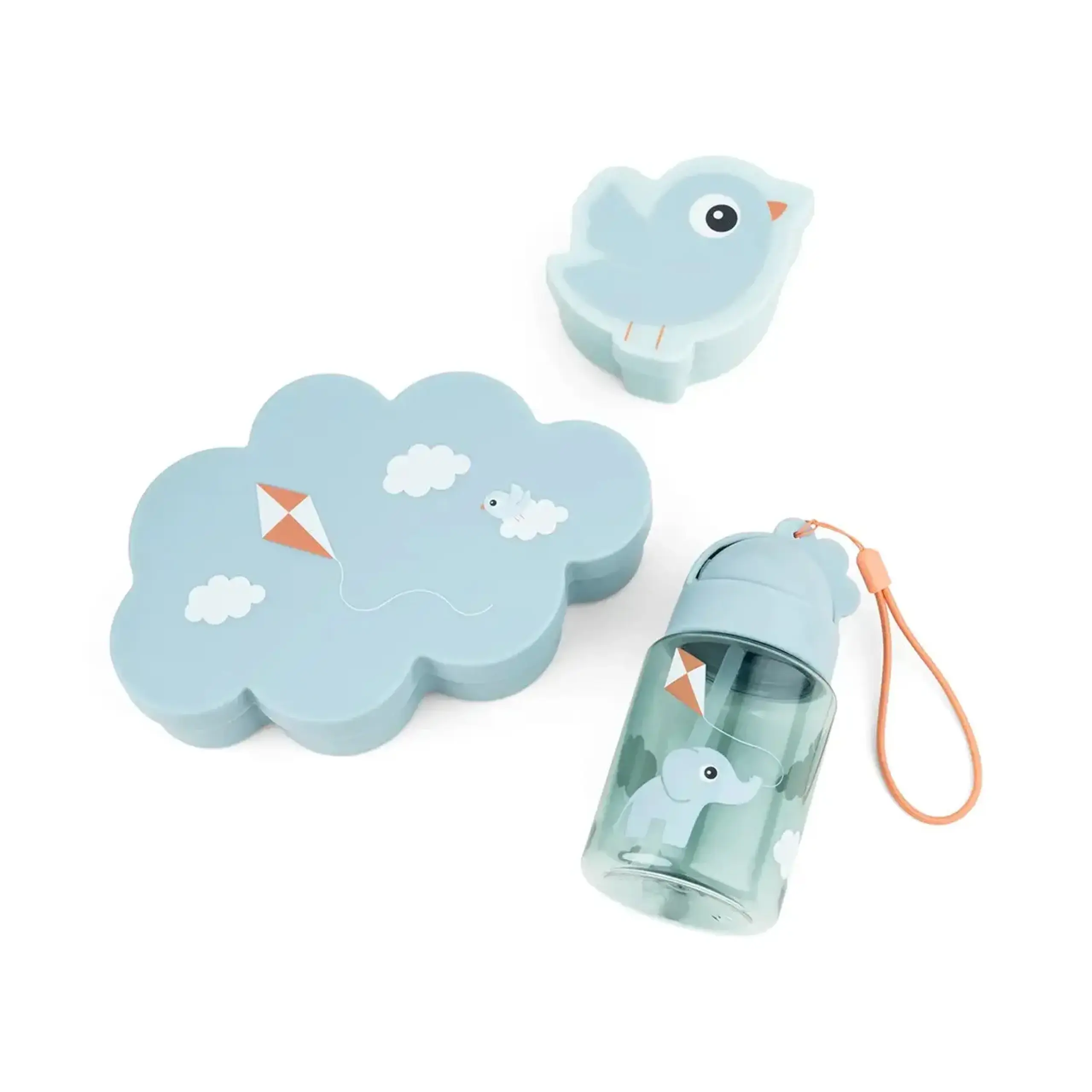 Set pentru prânz: cutie, recipient de gustări și sticlă cu pai — Done by Deer - Powder