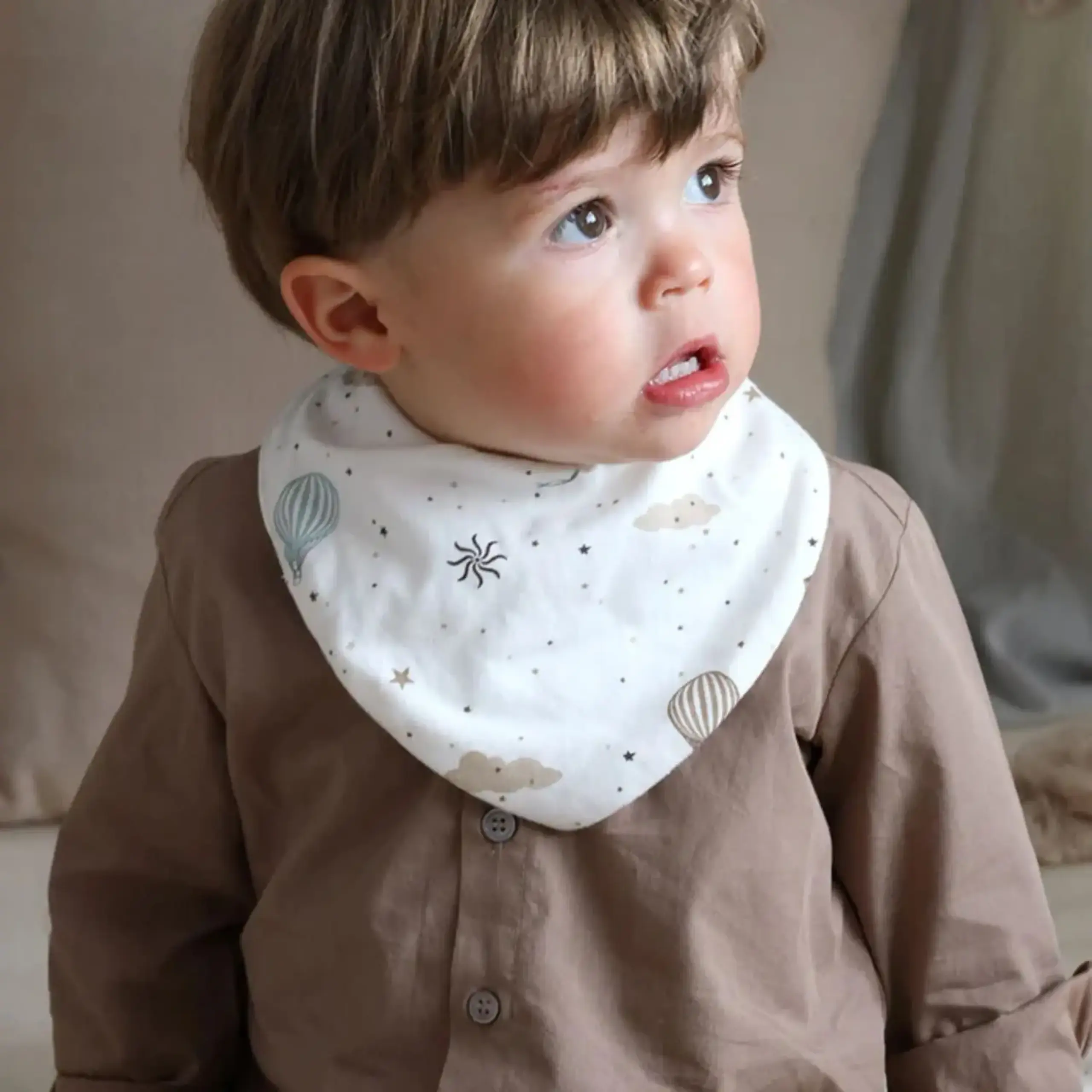 Set de 2 bavete bandană GOTS — Cam Cam Copenhagen - Windflower Creme