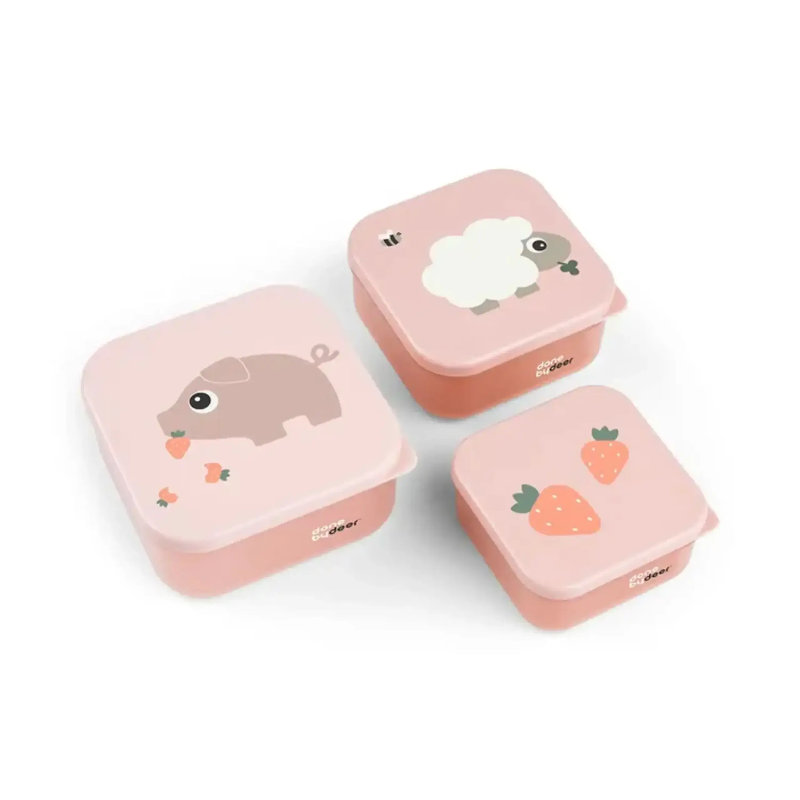 Set 3 cutii pentru gustări Deer Friends — Done by Deer - Tiny farm Blue